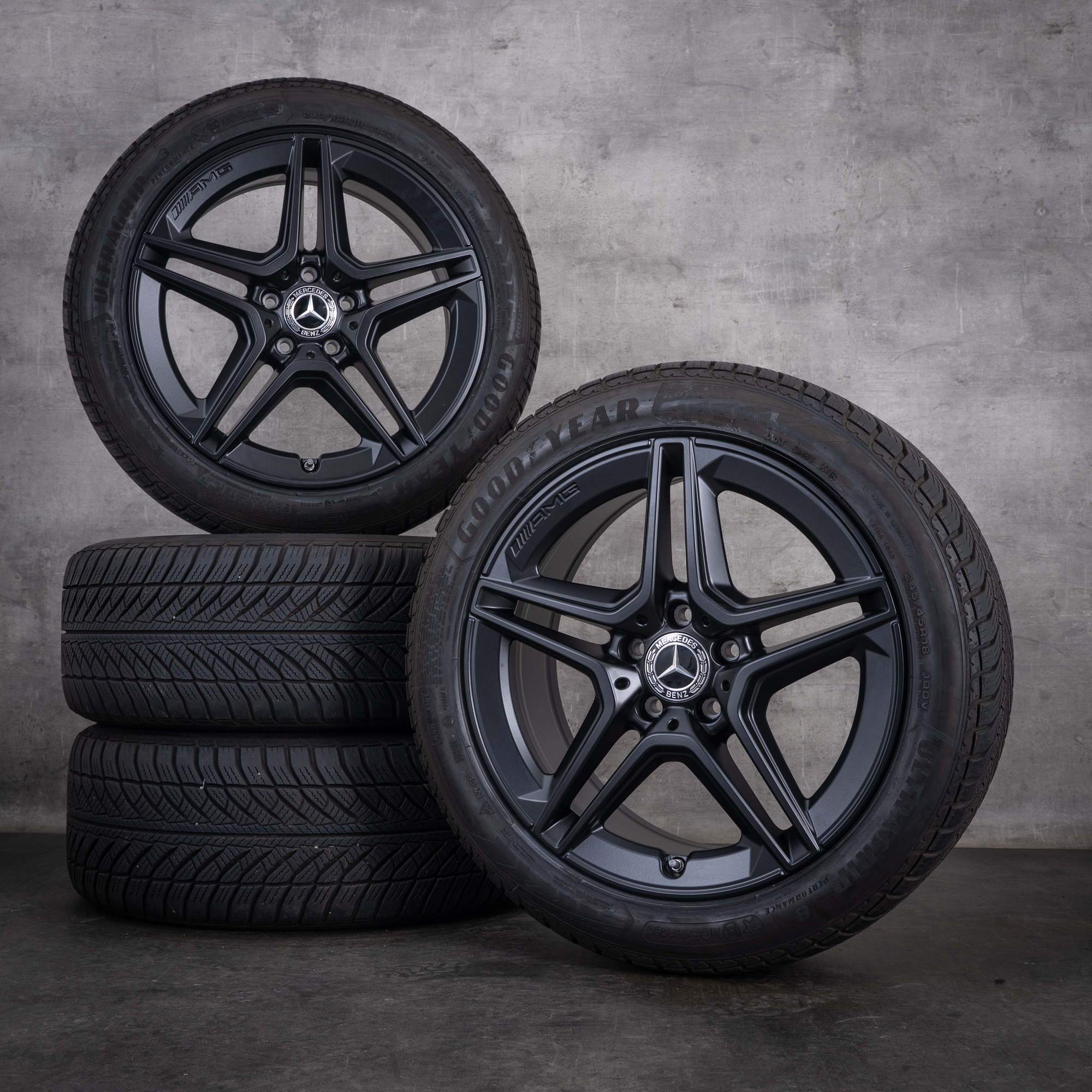 Original Mercedes Benz E-Klasse AMG Winterräder 18 Zoll W213 S213 C238 A238 Felgen A2134016300 schwarz matt