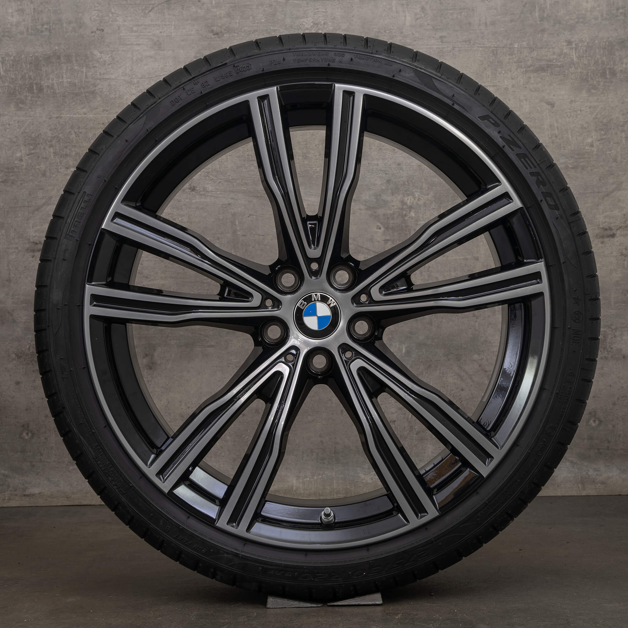 Originale BMW Seria 8 jante 20 inch G14 G15 G16 Anvelope de vară 8072027 8072028 jet black Lucios