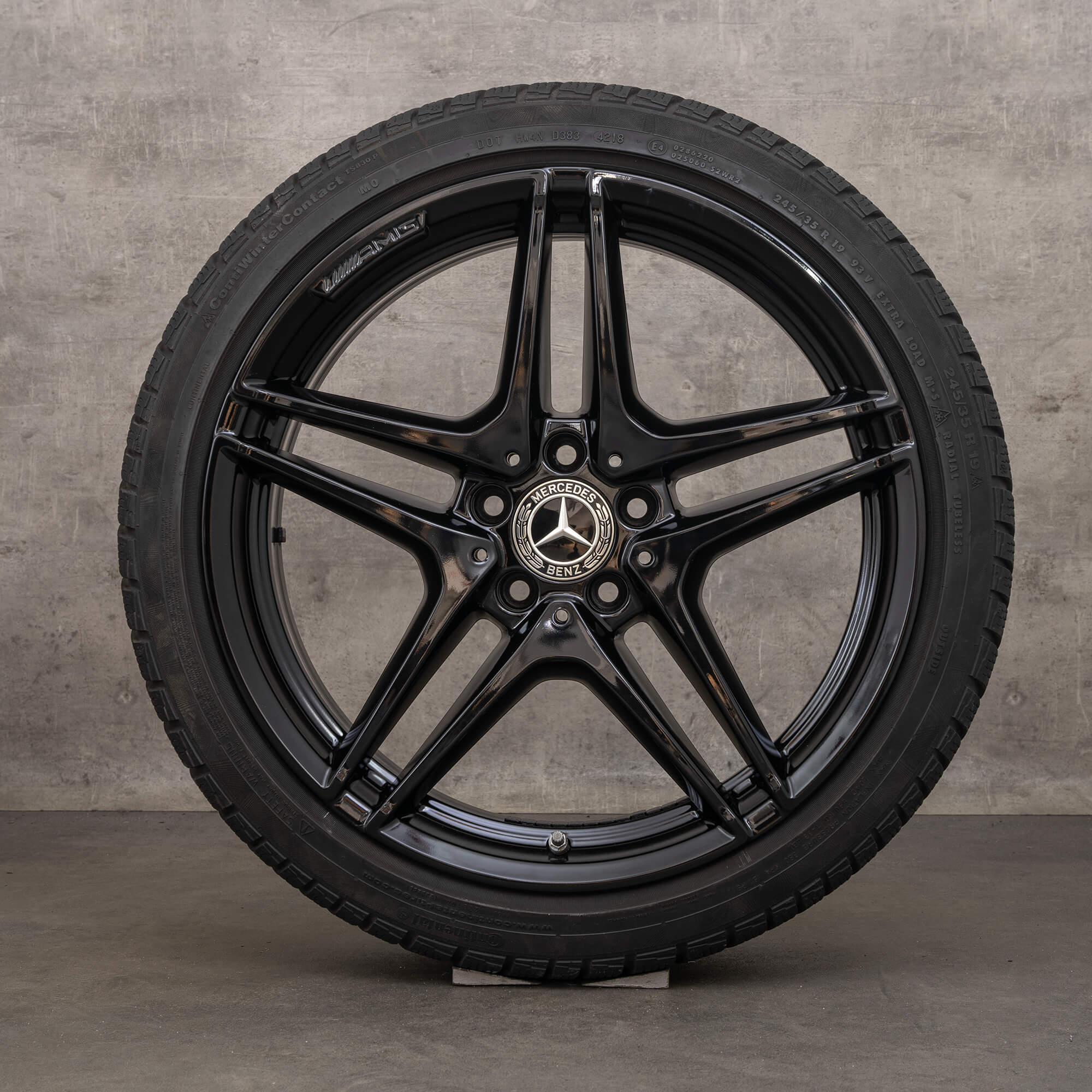 Orijinal Mercedes Benz C-Serisi C63 & S AMG kış jantları 19 inç W205 S205 jantlar A2054011900 A2054012000 siyah parlak