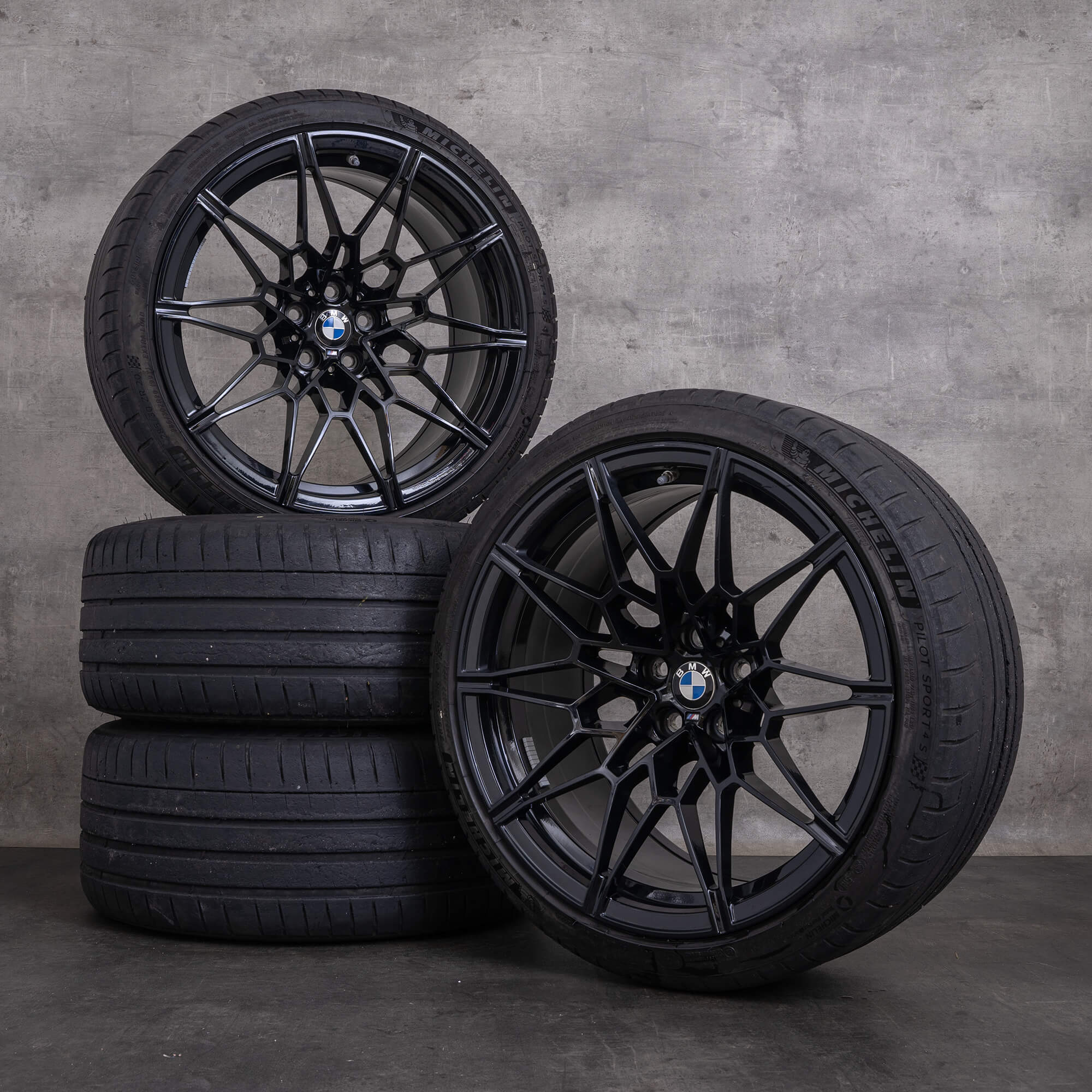 OEM BMW M2 M3 M4 Rims 19 20 inch G87 G80 G81 G82 G83 Summer wheels Styling 826 M 8093838 8093839 black glossy - set of 4 wheels