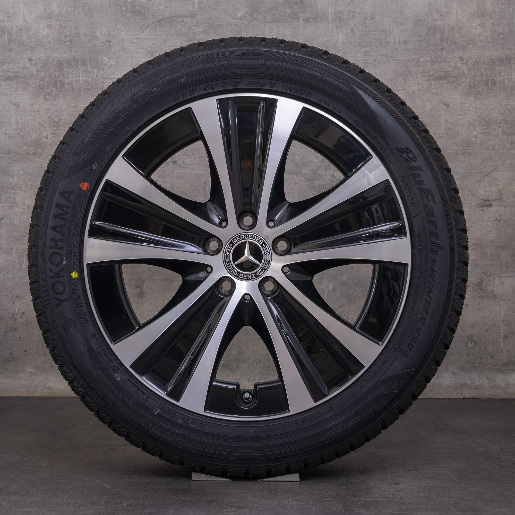 Orijinal Mercedes Benz E-Serisi kış jant lastik 18 inç W213 S213 C238 A238 jantlar A2134013700 siyah parlak tornalanmış