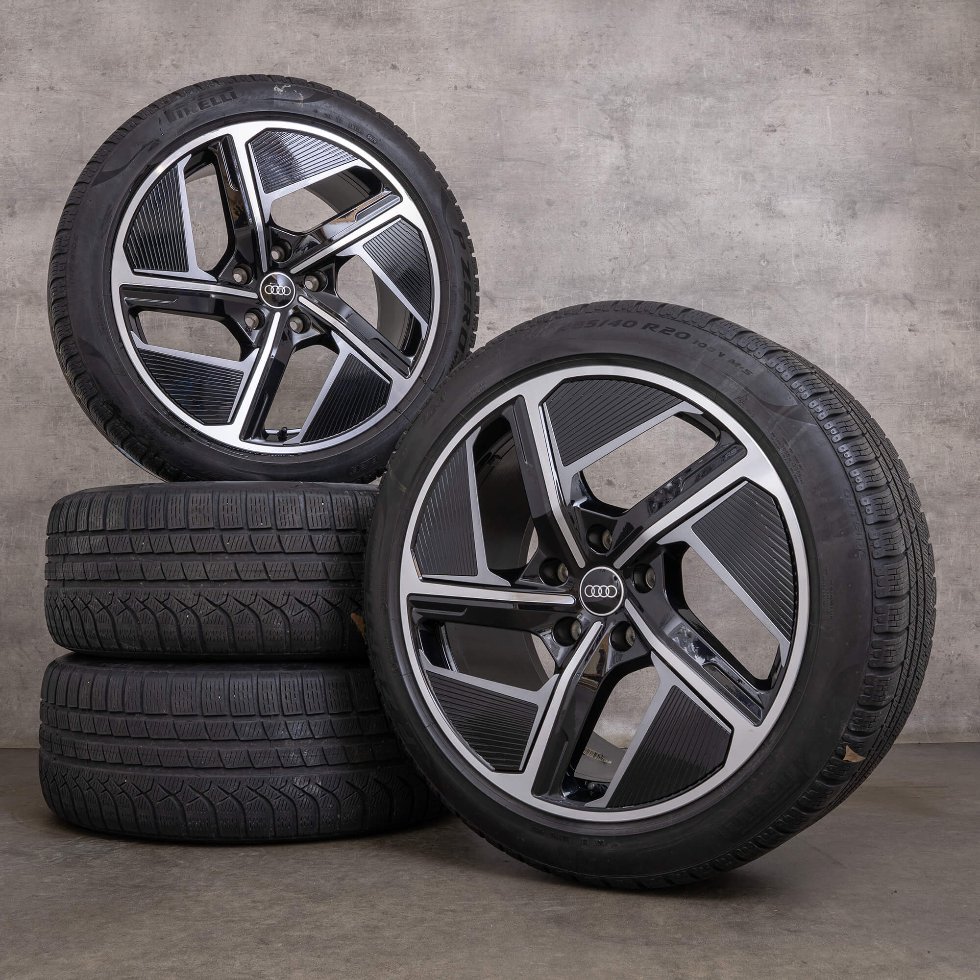 OEM Audi e-tron GT RS winter wheels 20 inch FW rims Aero 4J3601025F 4J3601025H black glossy turned