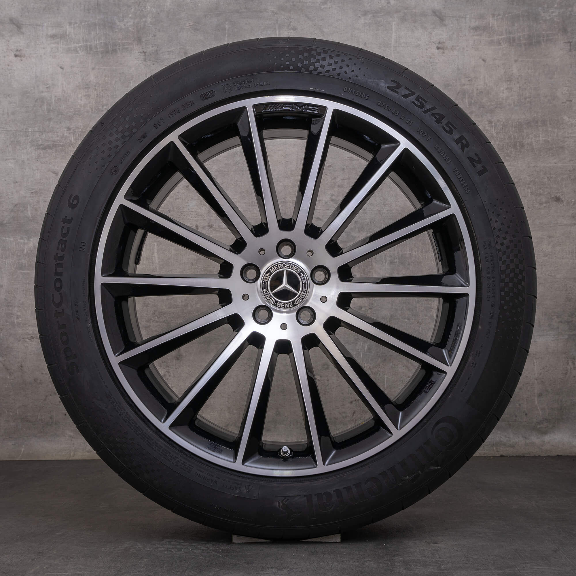 Original Mercedes Benz GLE AMG Felgen 21 Zoll W167 V167 Sommerräder A1674013400 A1674013500 schwarz glanzgedreht