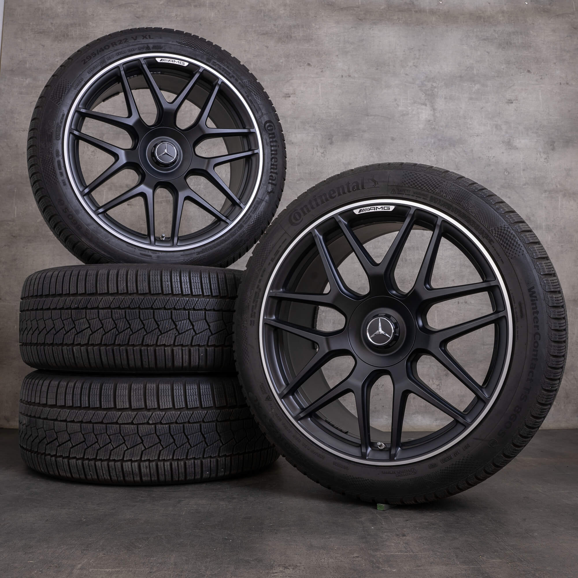 OEM Mercedes Benz G-Class G63 AMG snow tire packages 22 inch W465 W463A Rims A4634012000 black matt glossy turned