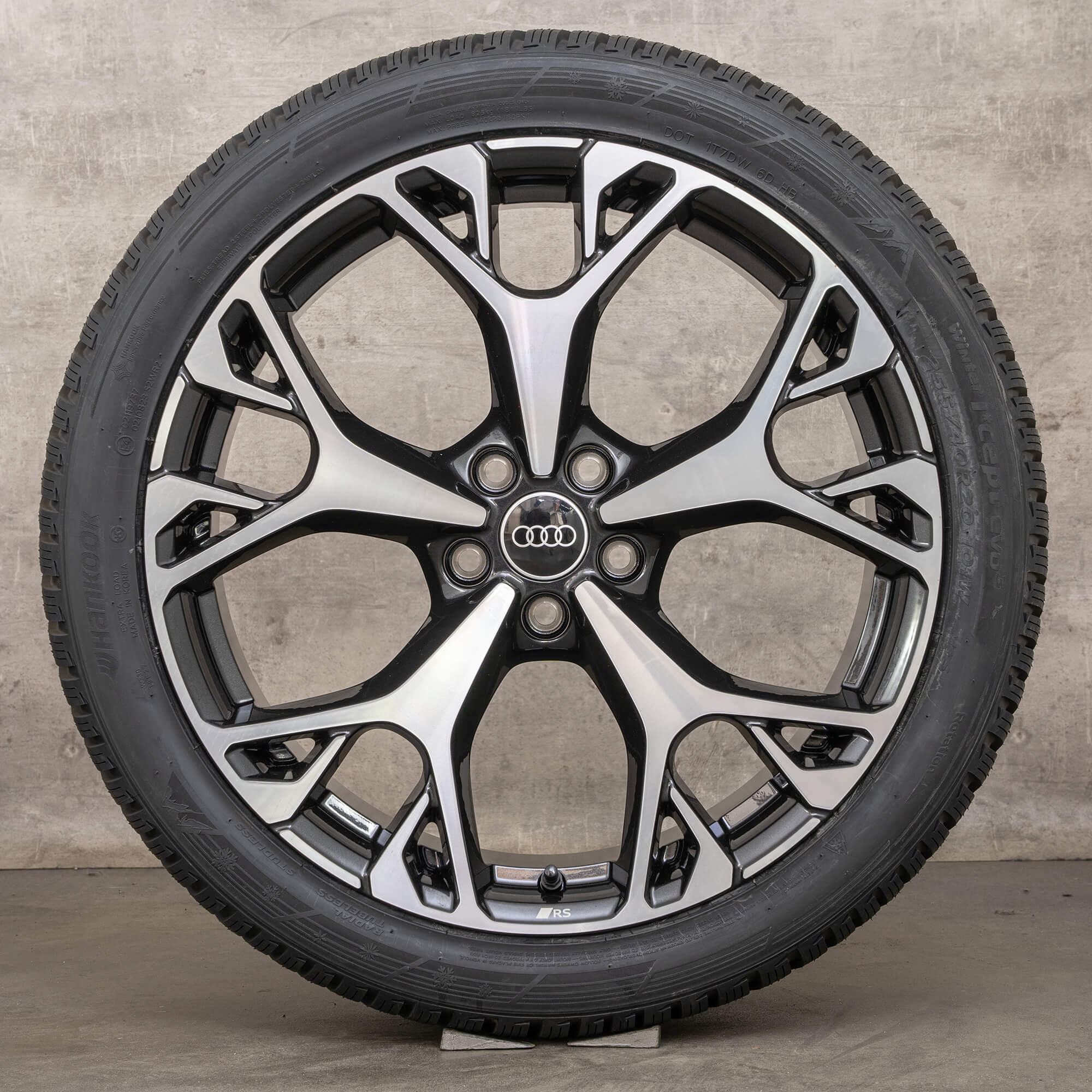 Oryginał Audi A6 S6 koła zimowe 20 cali 4K C8 felgi 4P0601025L czarne polerowane NOWOŚĆ