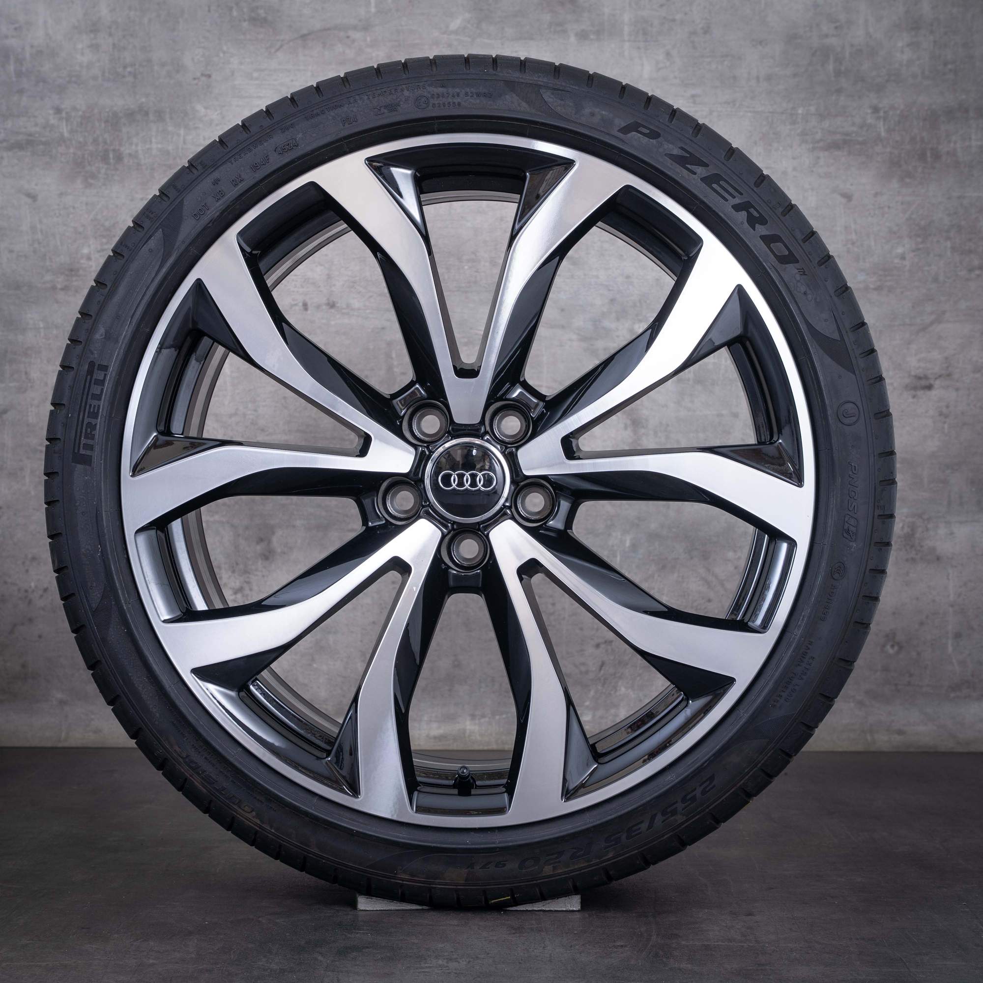 Ruote invernali originali Audi A6 S6 da 20 pollici cerchi 4G C7 4G0601025G neri parte anteriore diamantata NUOVE