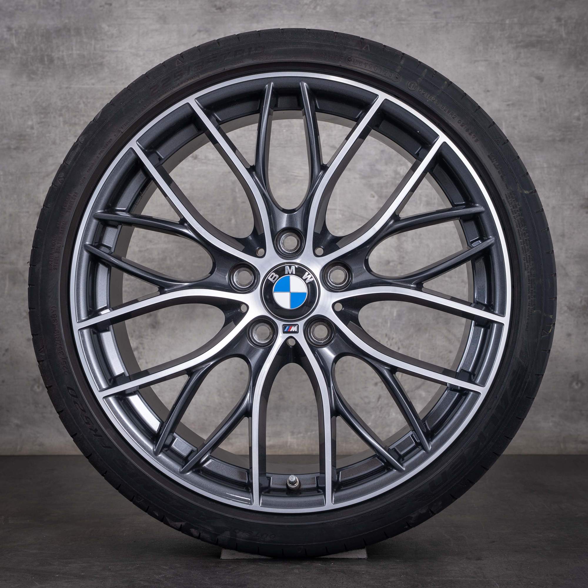 Jantes d'origine BMW Série 1 et Série 2 19 pouces F20 F21 F22 F23, jantes été, style 405 M 6796220 6796221, gris orbite, avant diamantée