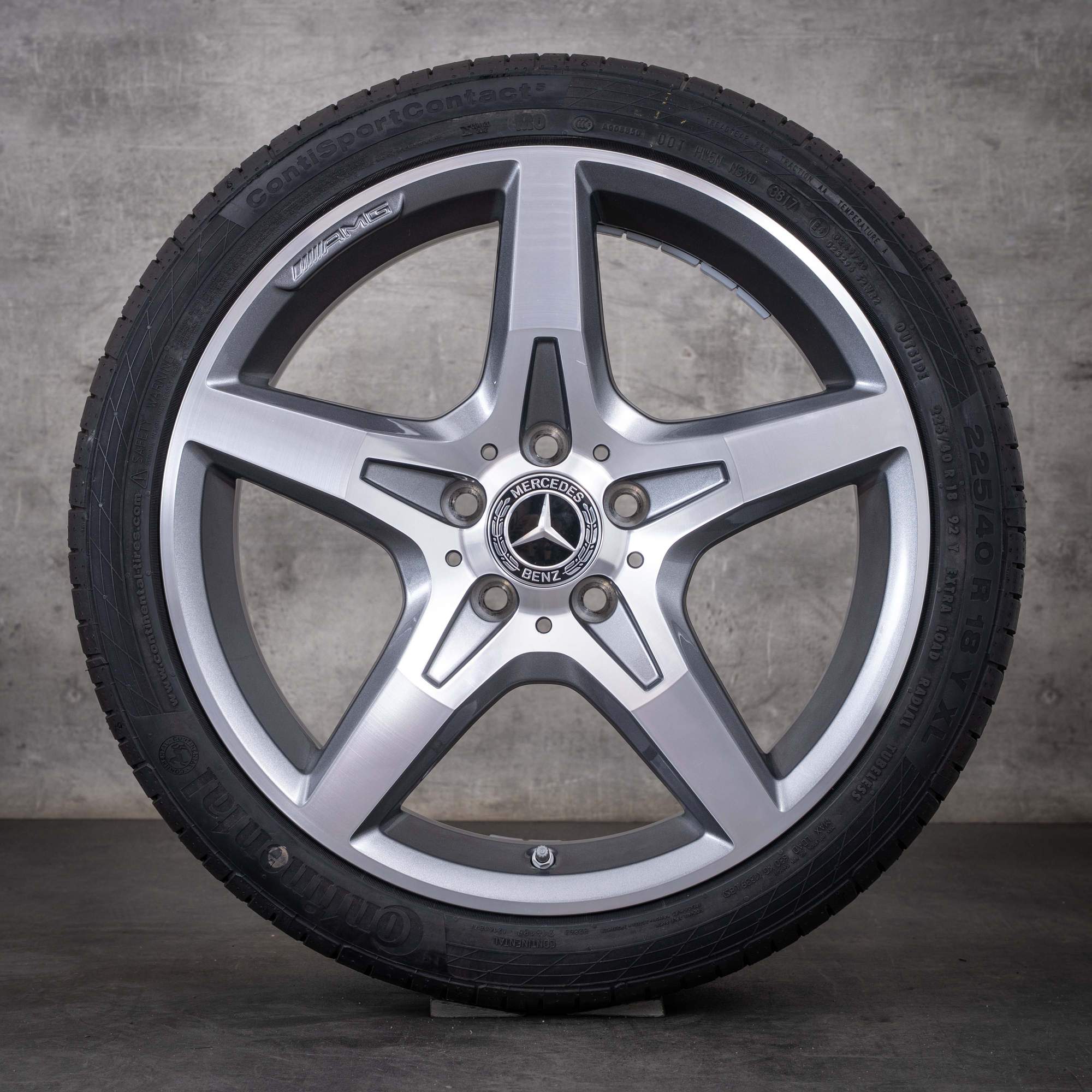 Jante originale Mercedes-Benz SLK SLC AMG de 18 inci R172, jante vară A1724012602 A1724012702, culoare gri Himalaya, diamantate