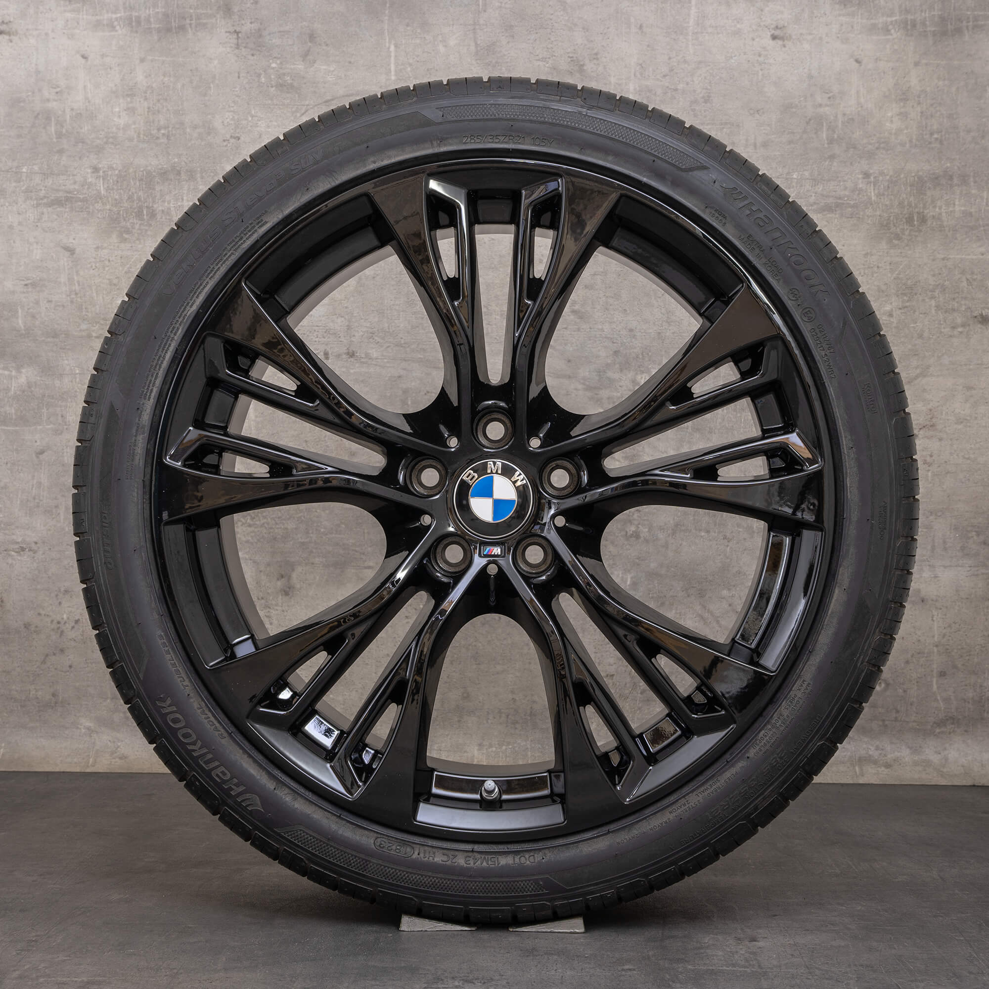 Original BMW X5 X6 jante 21 inch E70 F15 E71 F16 stil roți de vară 599 M 6859423 6859424 negru lucios