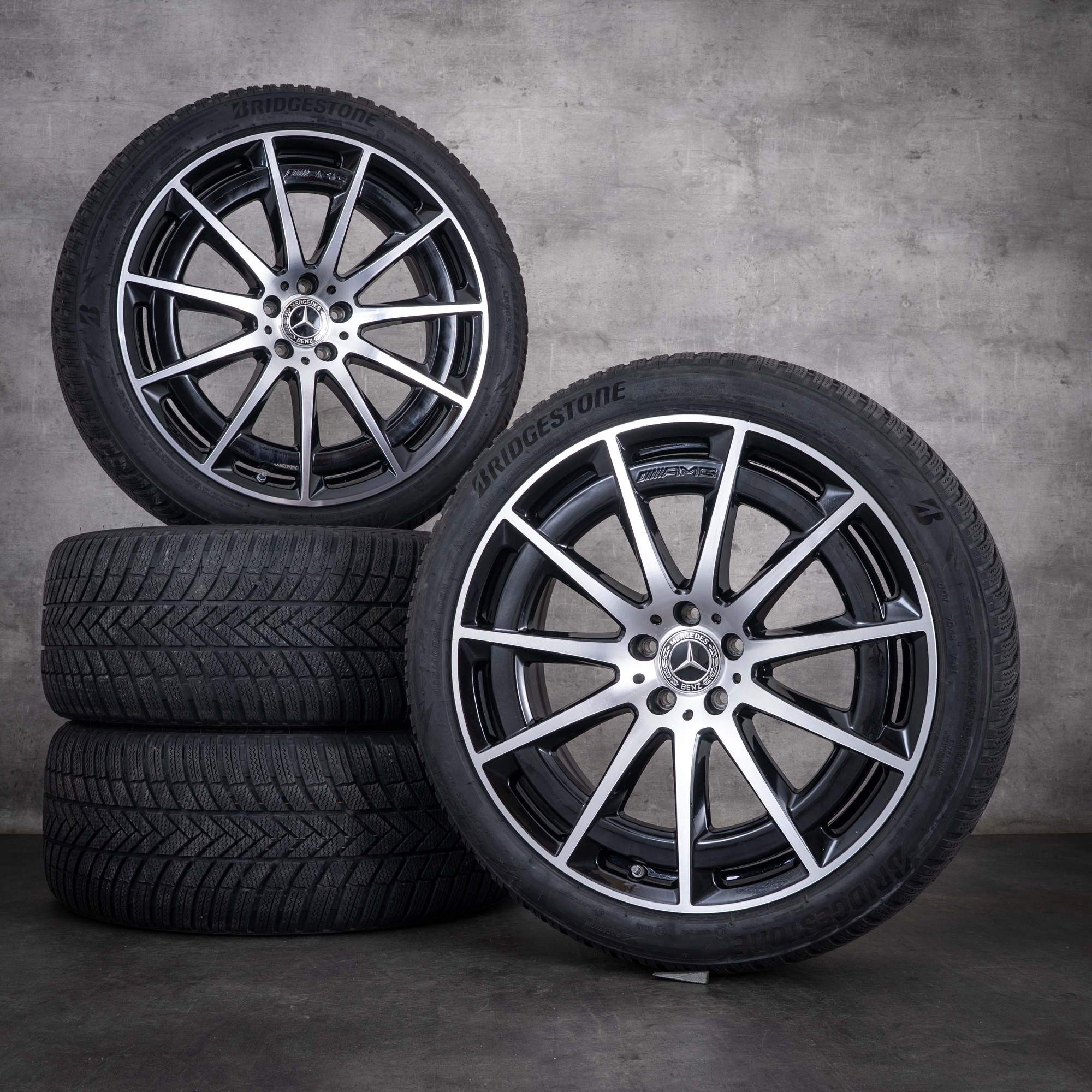 Original Mercedes Benz EQS & 53 AMG Felgen 21 Zoll 4Matic V297 Sommerräder A2974011400 schwarz glanzgdreht