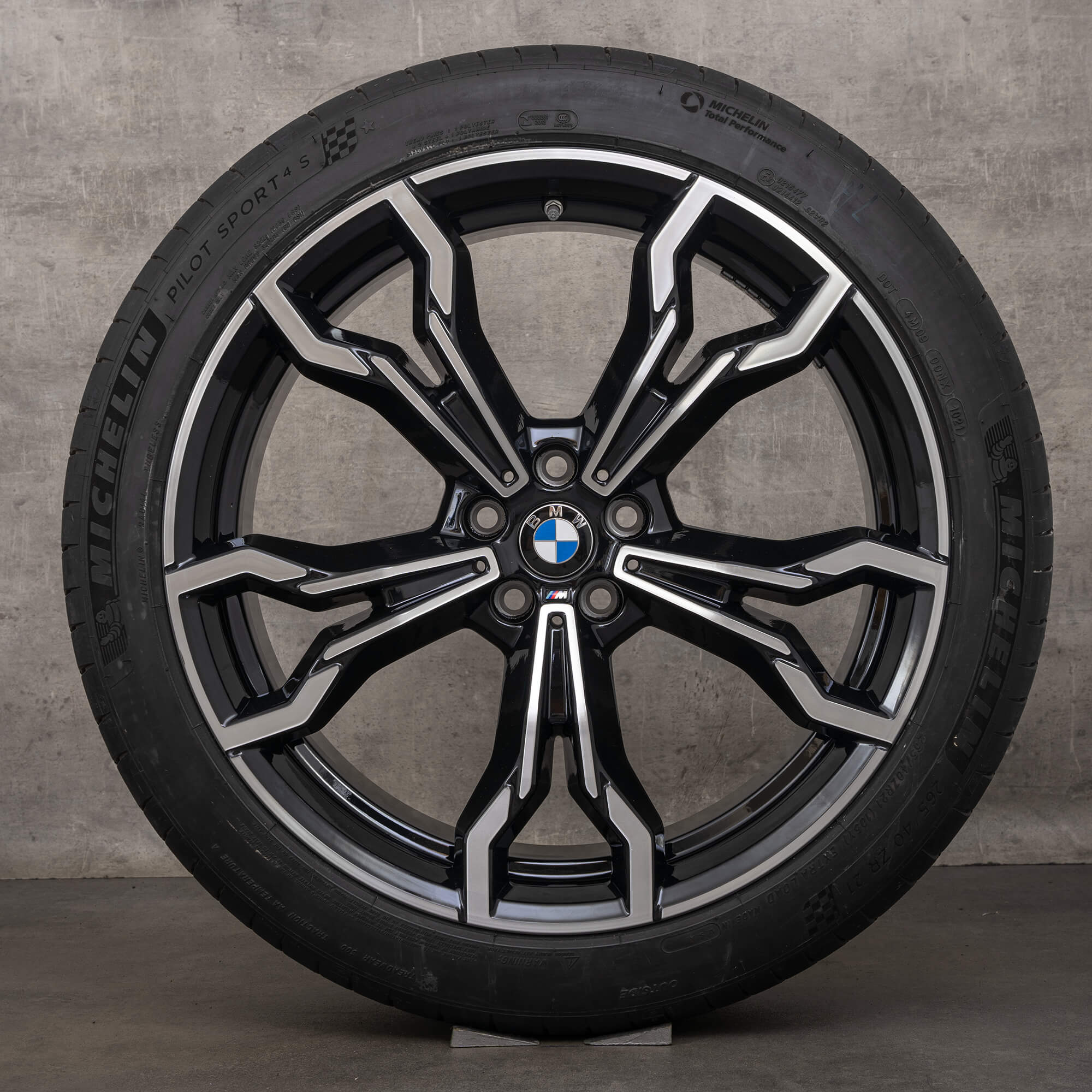 Alkuperäiset BMW X3M X4M vanteet 21 tuuman F97 F98 kesäpyörät muotoilu 765 M 8060041 8060042 musta kiillotettu