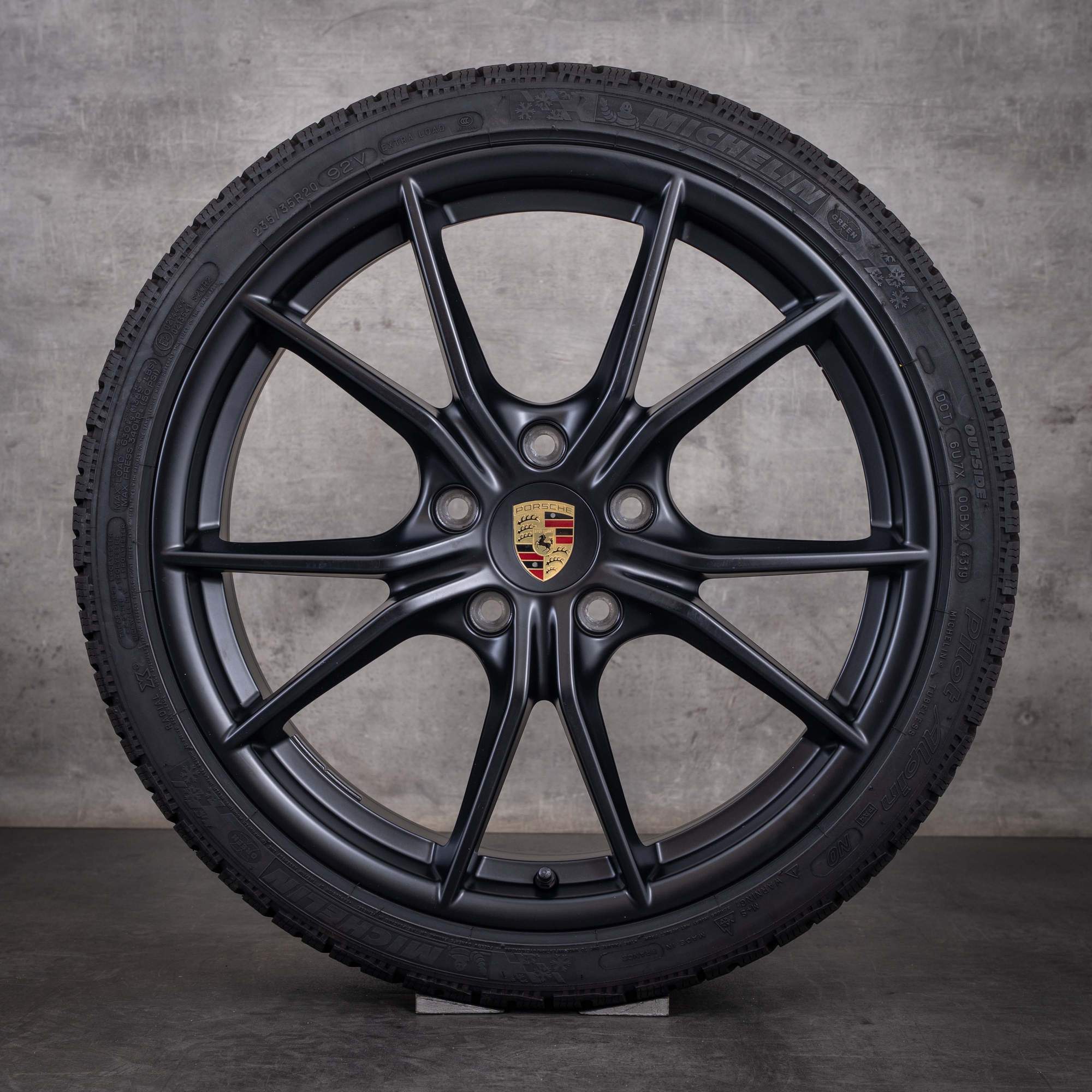 Oryginalne koła zimowe do Porsche Boxster Cayman 718 20 cali felgi 982 GT4 98204460010 matowa czerń