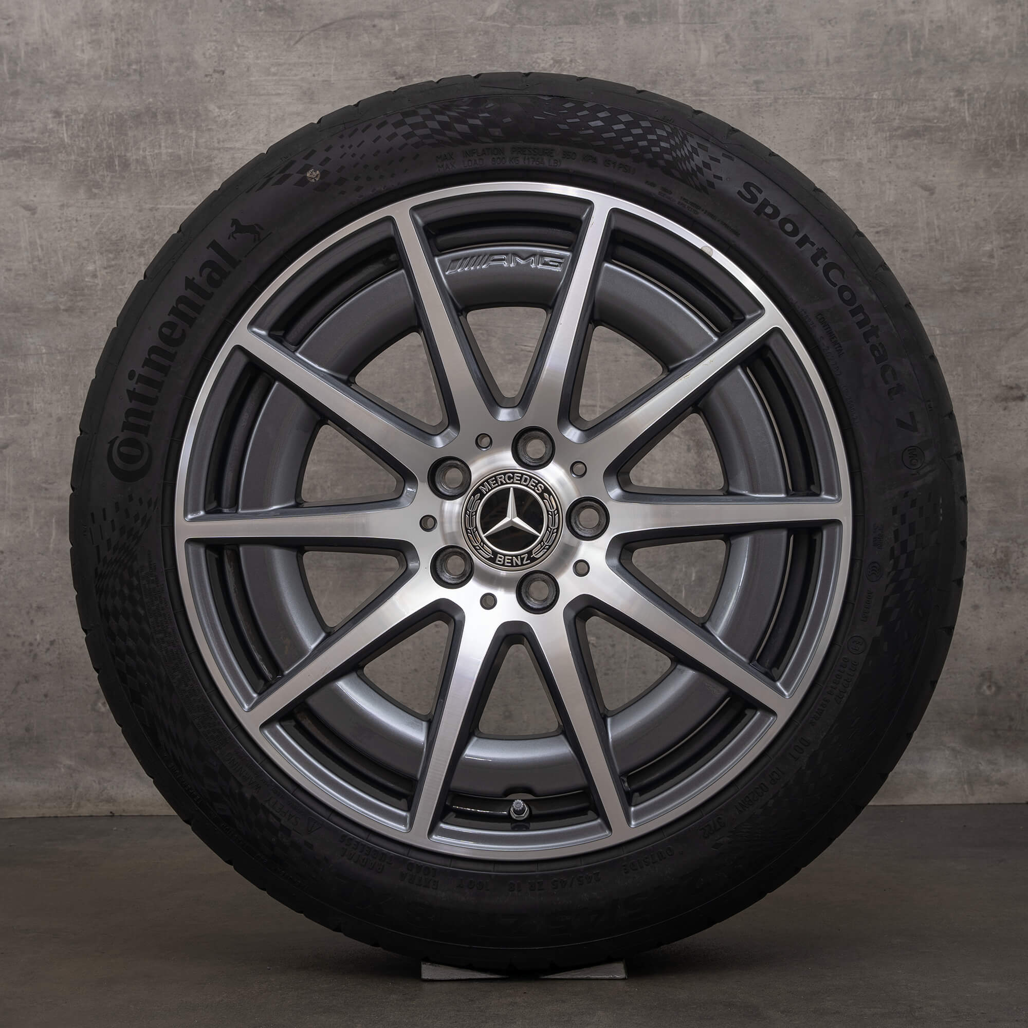 Original AMG Mercedes C Klasse C43 Felgen 18 Zoll W206 S206 Sommerreifen A2064012100 himalaya grey Sommerräder