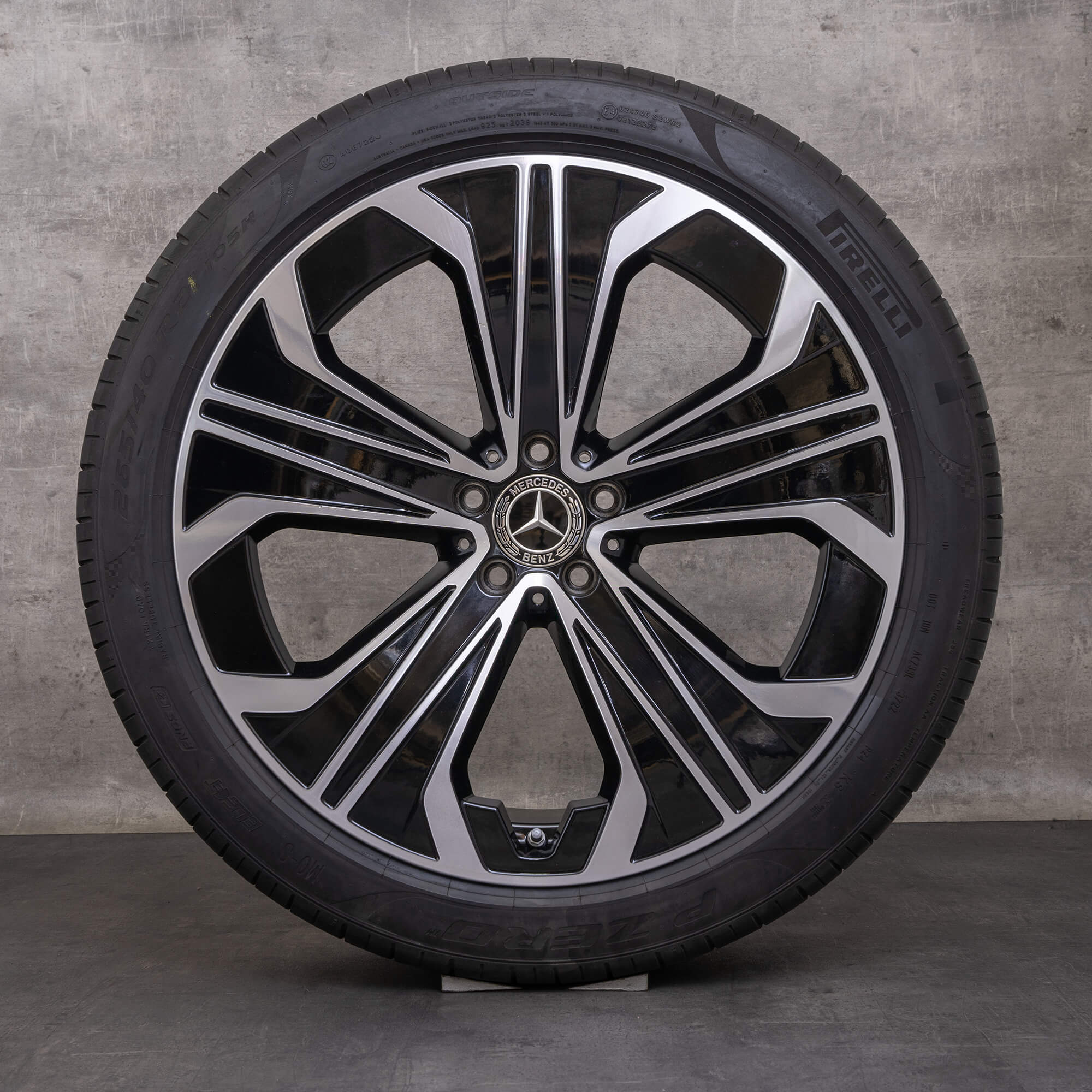 Jantes originais Mercedes Benz EQE de 21 polegadas SUV X294 jantes verão A2944010200 preto brilhante torneado