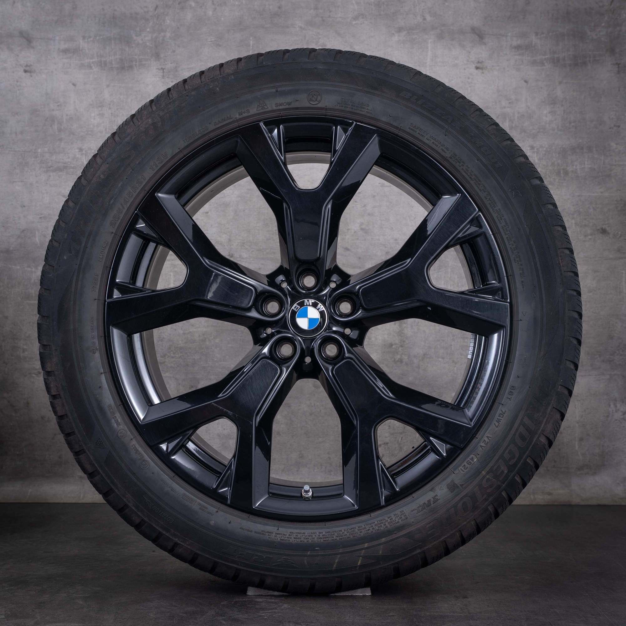 Originale BMW X7 vinterhjul 21 tommer G07-fælge Styling 752 6885461 jet black uni