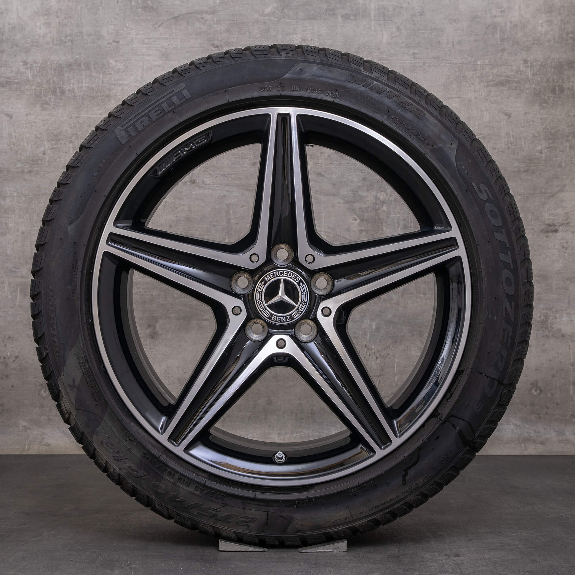 Orijinal Mercedes Benz E-Serisi AMG kış jant lastik 18 inç W213 S213 A238 C238 E300 jantlar A2134011800 A2134011900 siyah parlak tornalı