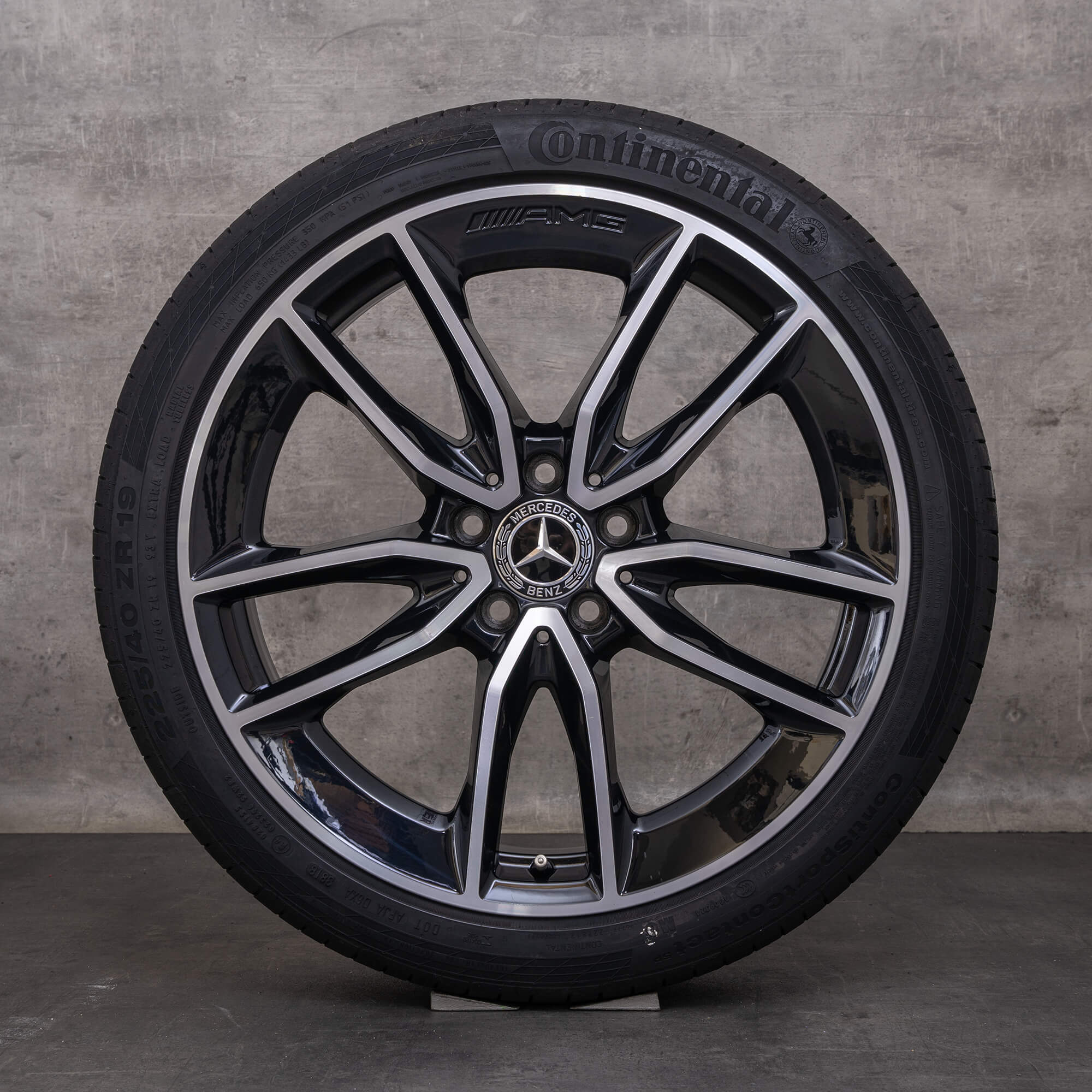 Orijinal Mercedes Benz C-Serisi C43 AMG jantlar 19 inç W205 S205 C205 A205 yaz jant lastik A2054010701 A2054010801 siyah parlak tornalı