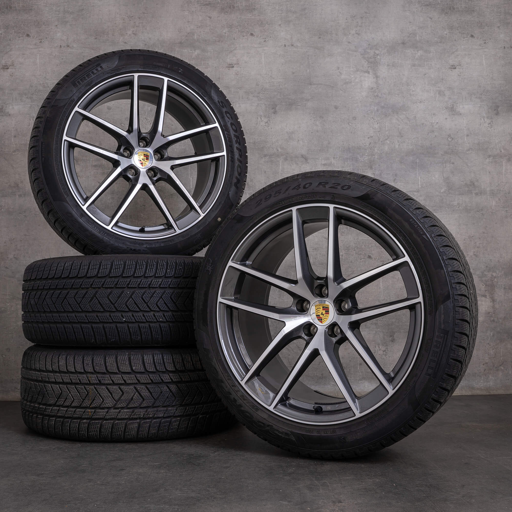 Jantes originais Porsche Macan III de verão 20 polegadas 95B601025EJ 95B601025EK titanium polido