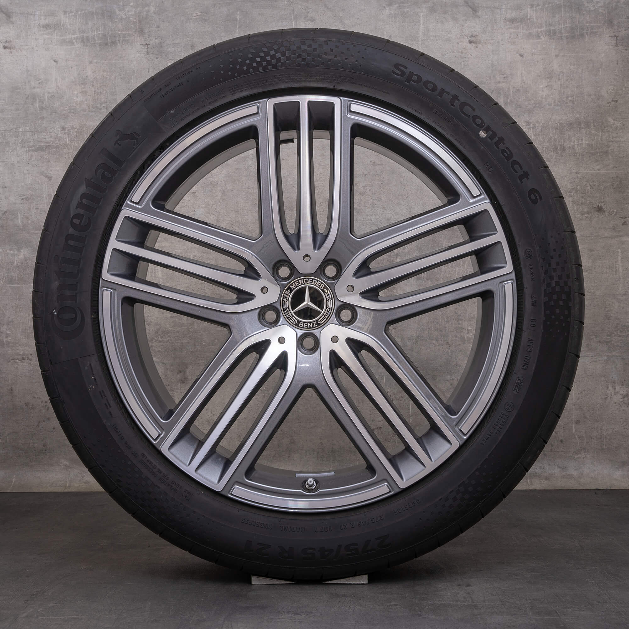 Orijinal Mercedes Benz GLS jantları 21 inç X167 yaz jant lastikleri A1674015100 A1674015300 himalaya gri parlak tornalanmış