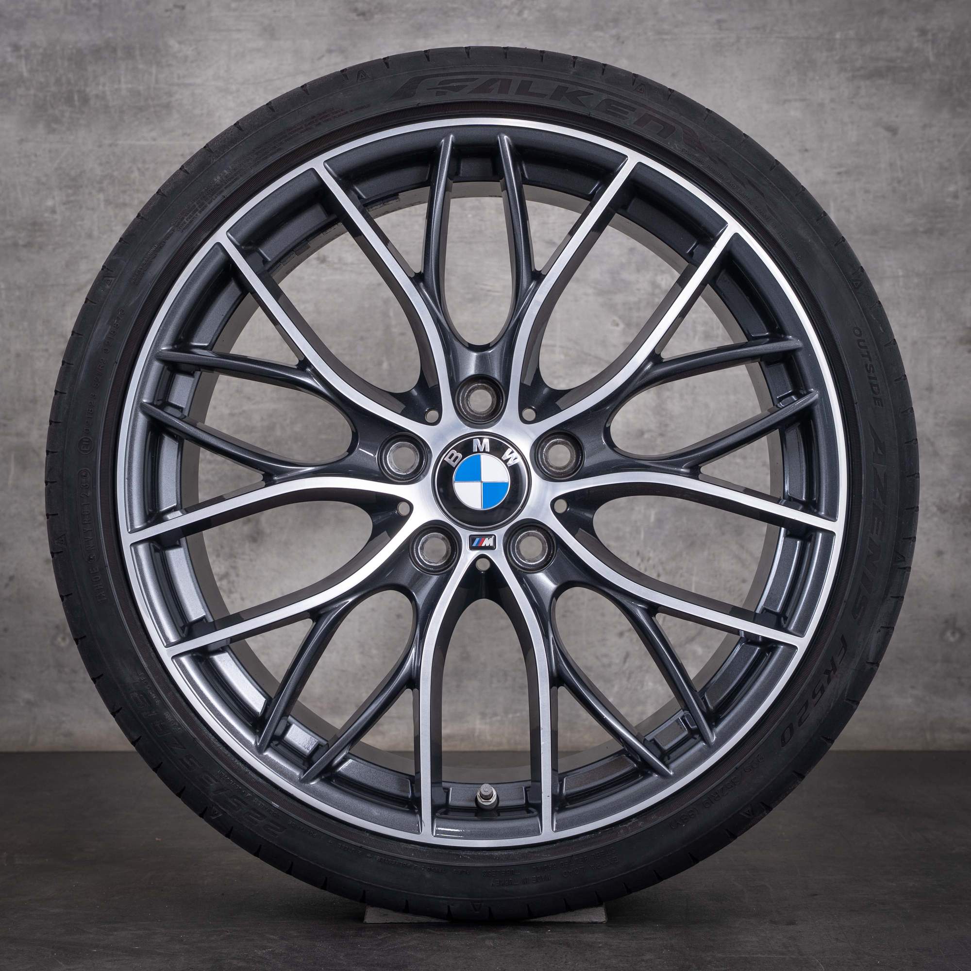 Jantes d'origine BMW Série 1 et Série 2 19 pouces F20 F21 F22 F23, jantes été, style 405 M 6796220 6796221, gris orbite, avant diamantée