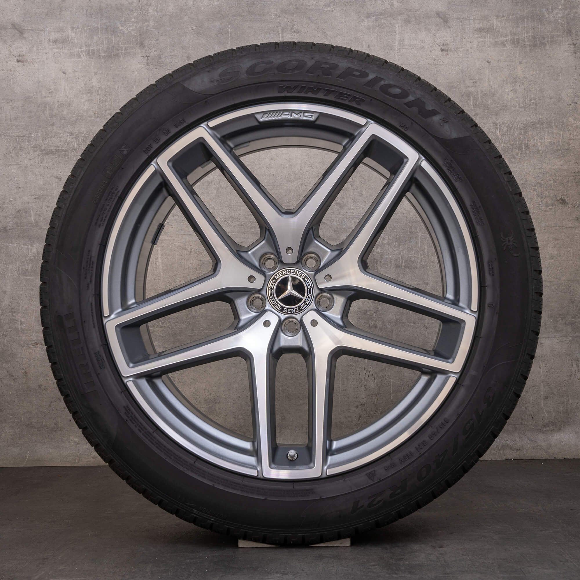 Alkuperäiset Mercedes Benz GLE & 43 63 S AMG talvirenkaat 21 tuuman C292 vanteet A2924012900 A2924011700 himalajanharmaa kiillotettu