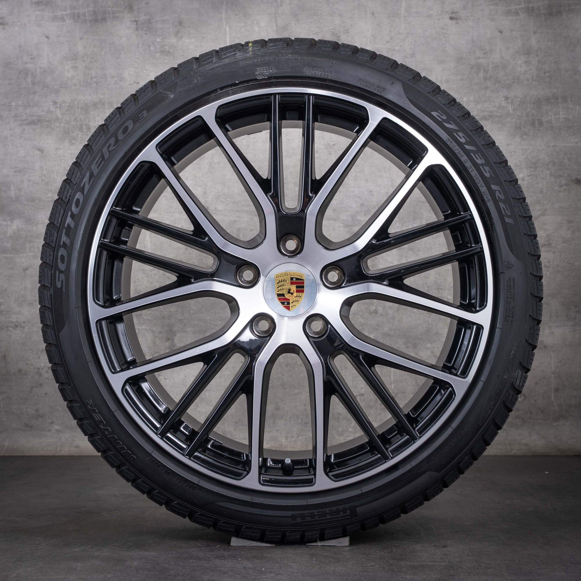 Original Porsche Panamera 971 Winterräder 21 Zoll Felgen 971601025BT 971698025G schwarz glanzgedreht