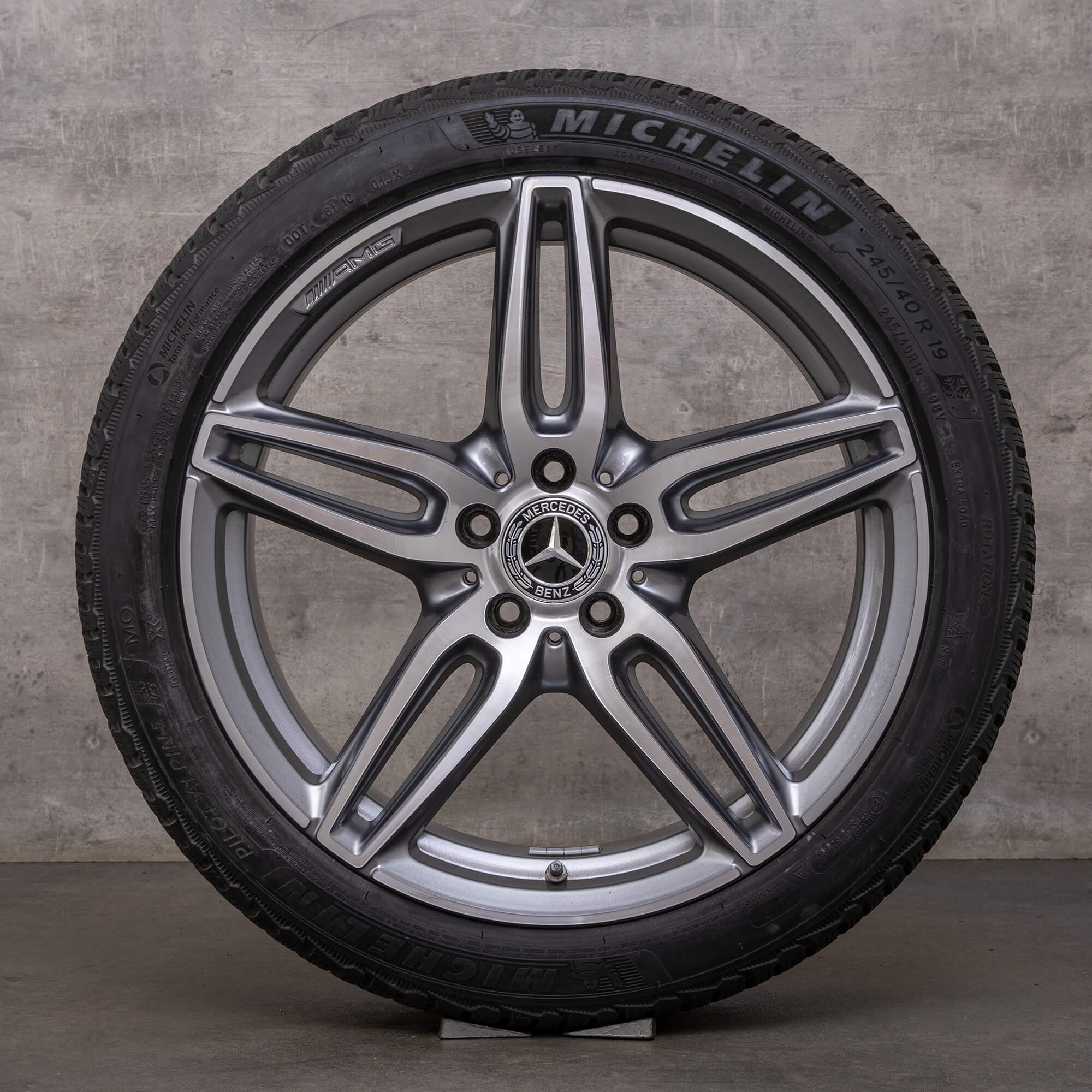 Genuine AMG Mercedes Benz Clase E E43 E53 neumáticos de invierno 19 pulgadas W213 S213 C238 A238 llantas A2134013800 A2134012000 gris himalaya brillante torneado