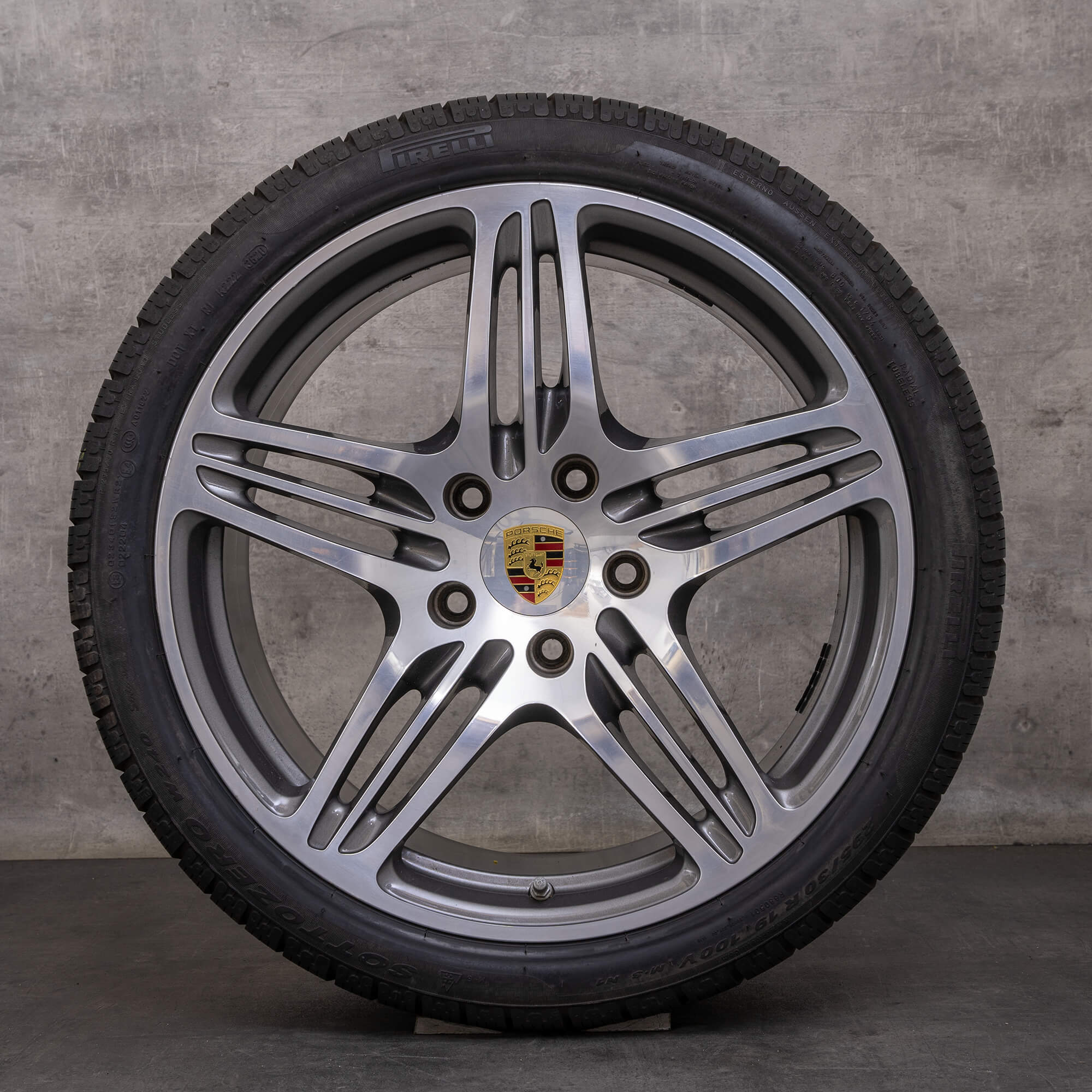 Alkuperäiset Porsche 997 vanteet 19 tuuman Carrera kesäpyörät 99736215602 99736216209 titan kiillotettu