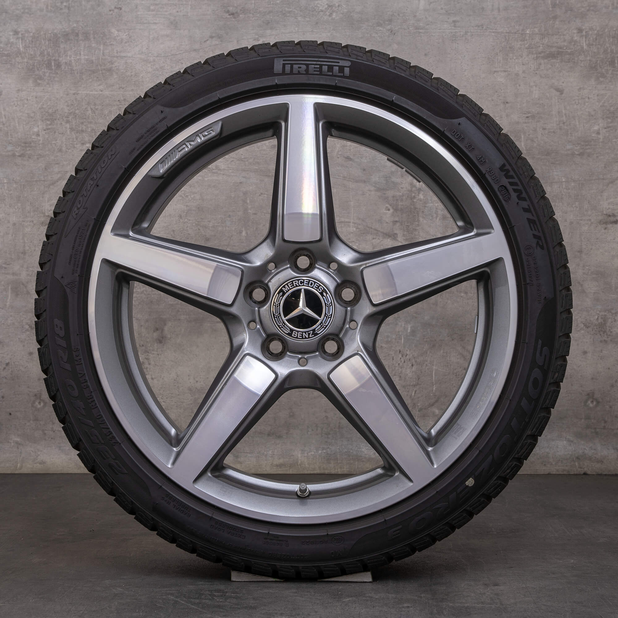 OEM Mercedes Benz SLK 55 SLC 43 AMG snow tire packages 18 inch W172 R172 Rims A1724012802 himalaya grey glossy turned