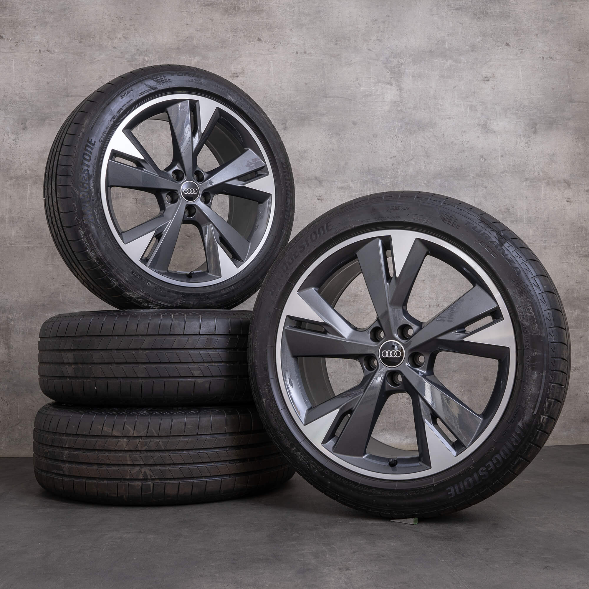 Originele Audi Q4 e-tron & Sportback wielen 20 inch zomerwielen 89A601025E 89A601025M titanium gepolijst