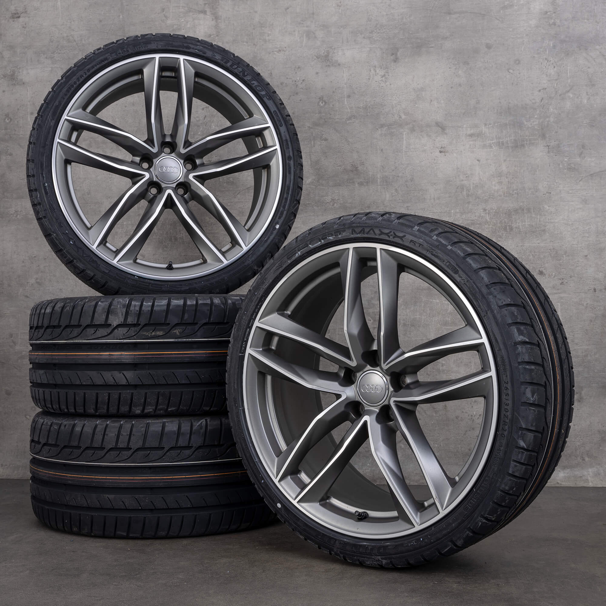 Originali Audi A6 S6 cerchi auto 20 pollici 4G C7 estivi 4G9601025M antracite opaco lucido tornito