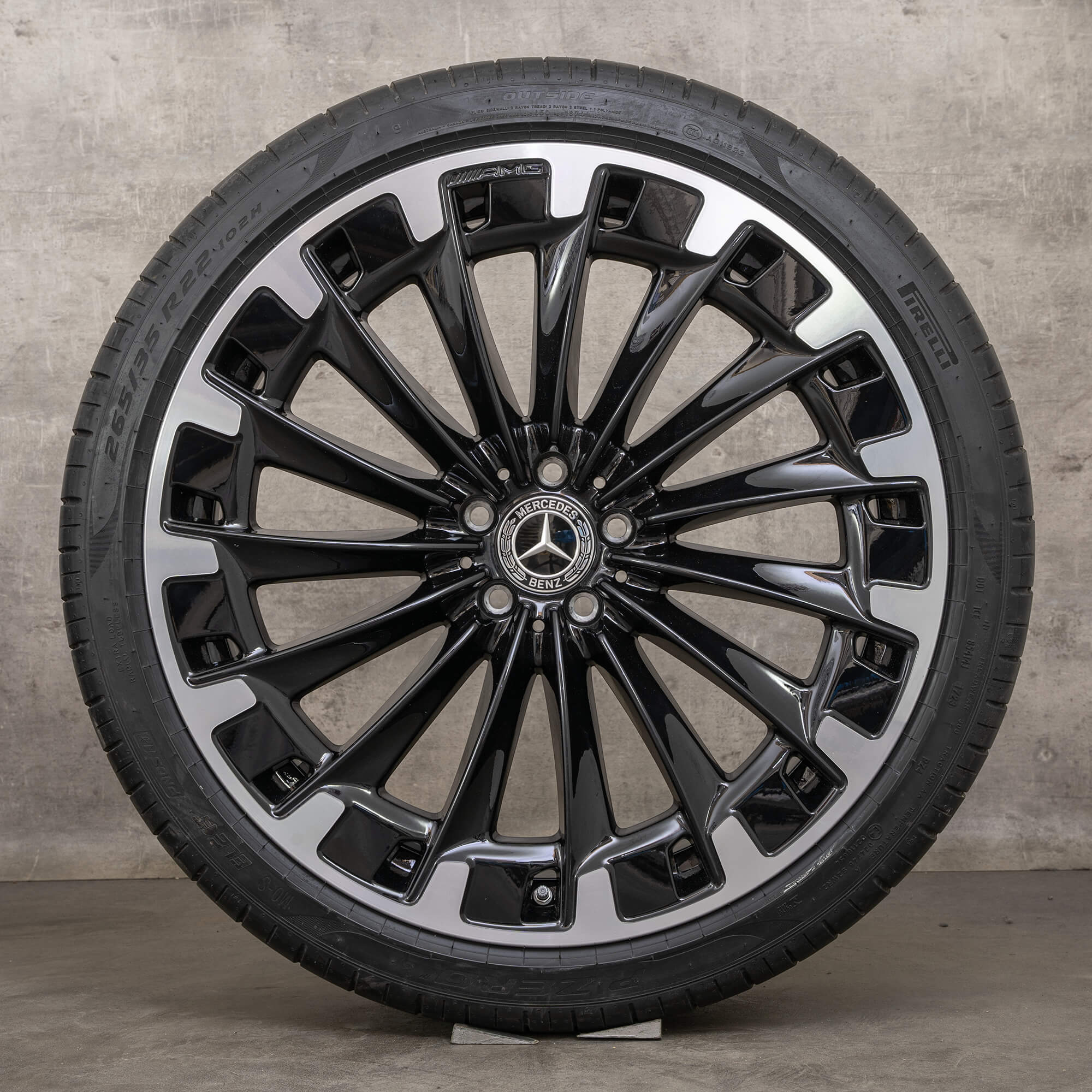 Originele AMG Mercedes Benz EQE X294 SUV zomerwielen 22 inch velgen zwart hoogglans gedraaide zomerbanden