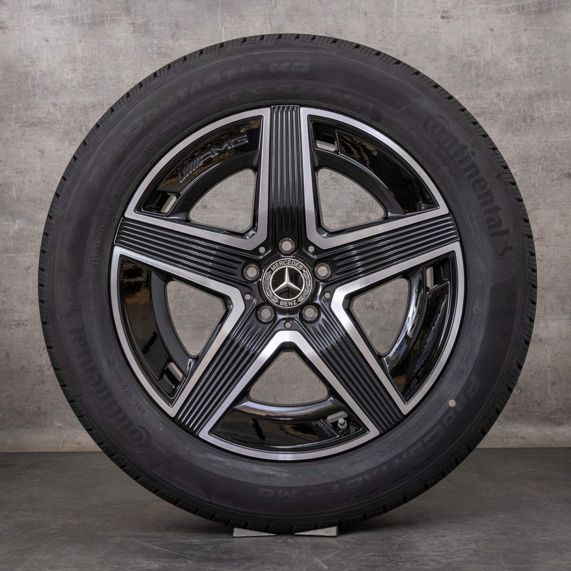 Oryginał Mercedes Benz GLC SUV AMG felgi 19 cali X254 C254 koła letnie A2544010400 czarny polerowane toczone