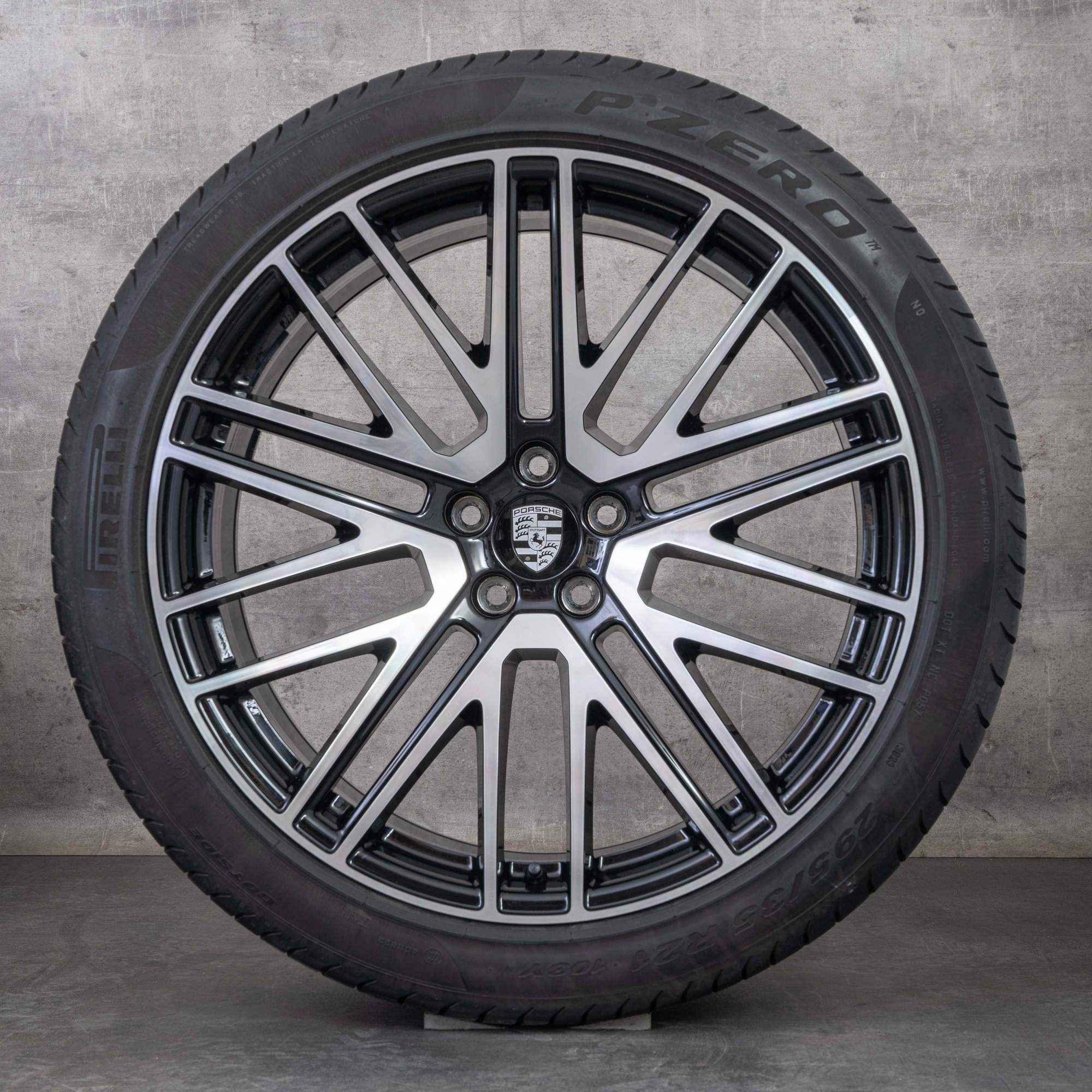 Jantes originais Porsche Macan III jantes verão de 21 polegadas 95B601025GA 95B601025GB preto polido torneado