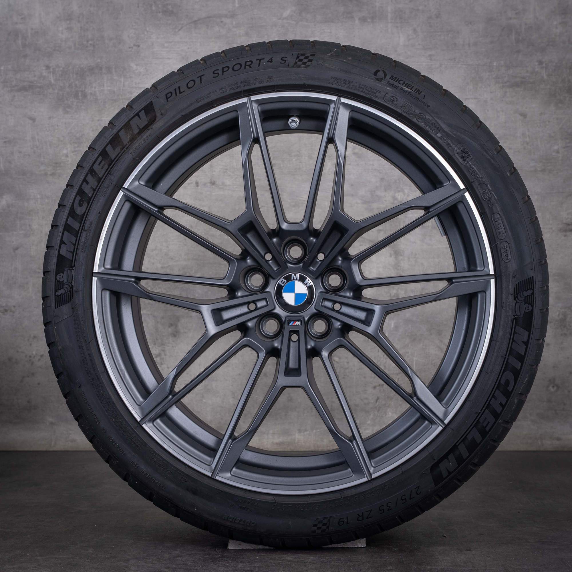 Original BMW M2 G87 M3 G80 G81 M4 G82 G83 Felgen 19 20 Zoll Sommerreifen Styling 825 M 8093834 8093835 orbitgrey matt glanzgedreht