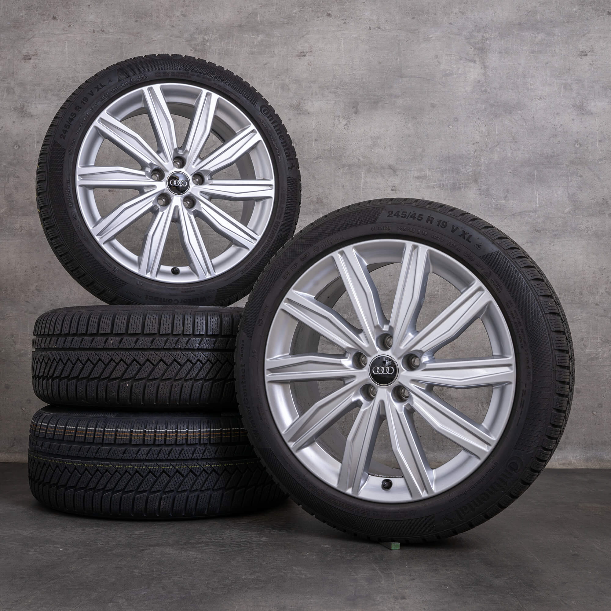 Original Audi A6 S6 jante vară 19 inch 4K C8 4K0601025M argintiu lucios