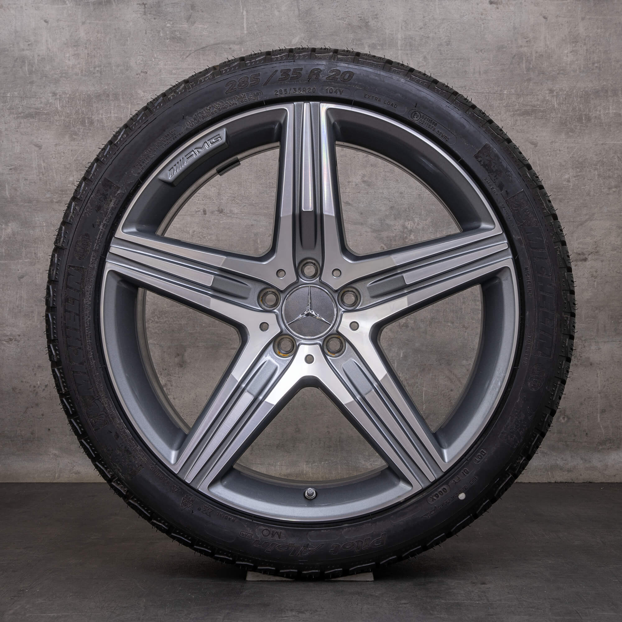 Alkuperäiset Mercedes Benz S-sarjan S63 S65 AMG talvirenkaat 20 tuuman W222 C217 A217 vanteet A2224011200 A2224011300 himalajanharmaa kiillotettu käännetty