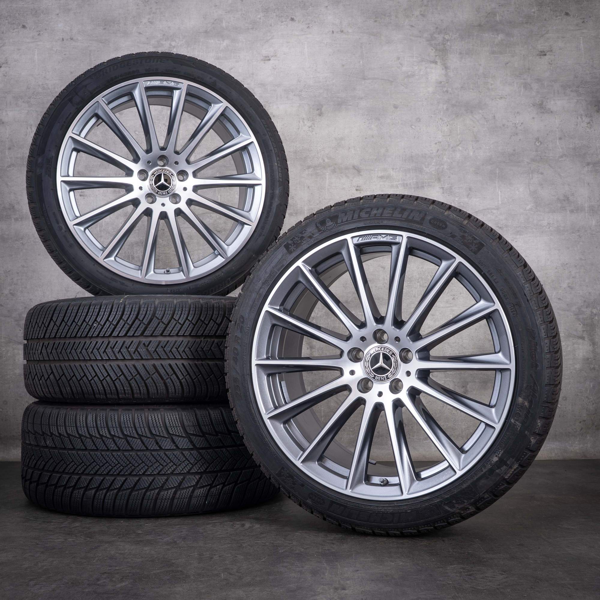 Jante originale Mercedes-Benz Clasa S AMG de iarnă 20 inch model W223 cod A2234011500 culoare „Himalaya Grey” jante diamantate
