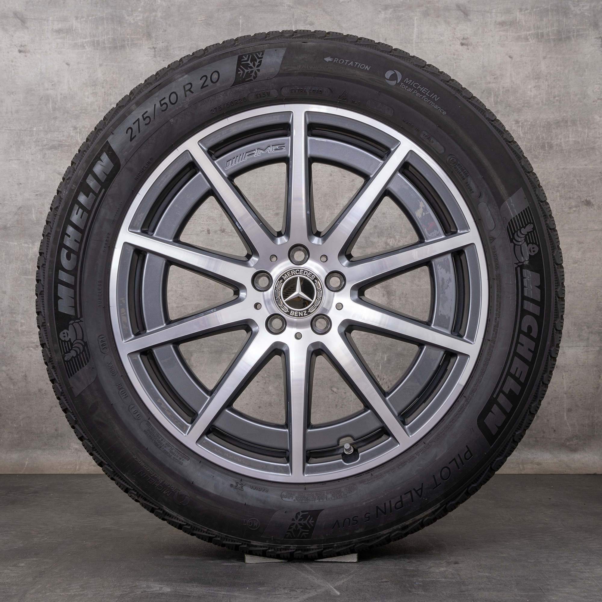 Originele Mercedes Benz GLE 53 63 4Matic+ AMG winterwielen 20 inch V167 velgen A1674014000 A1674014100 himalaya grijs gepolijst
