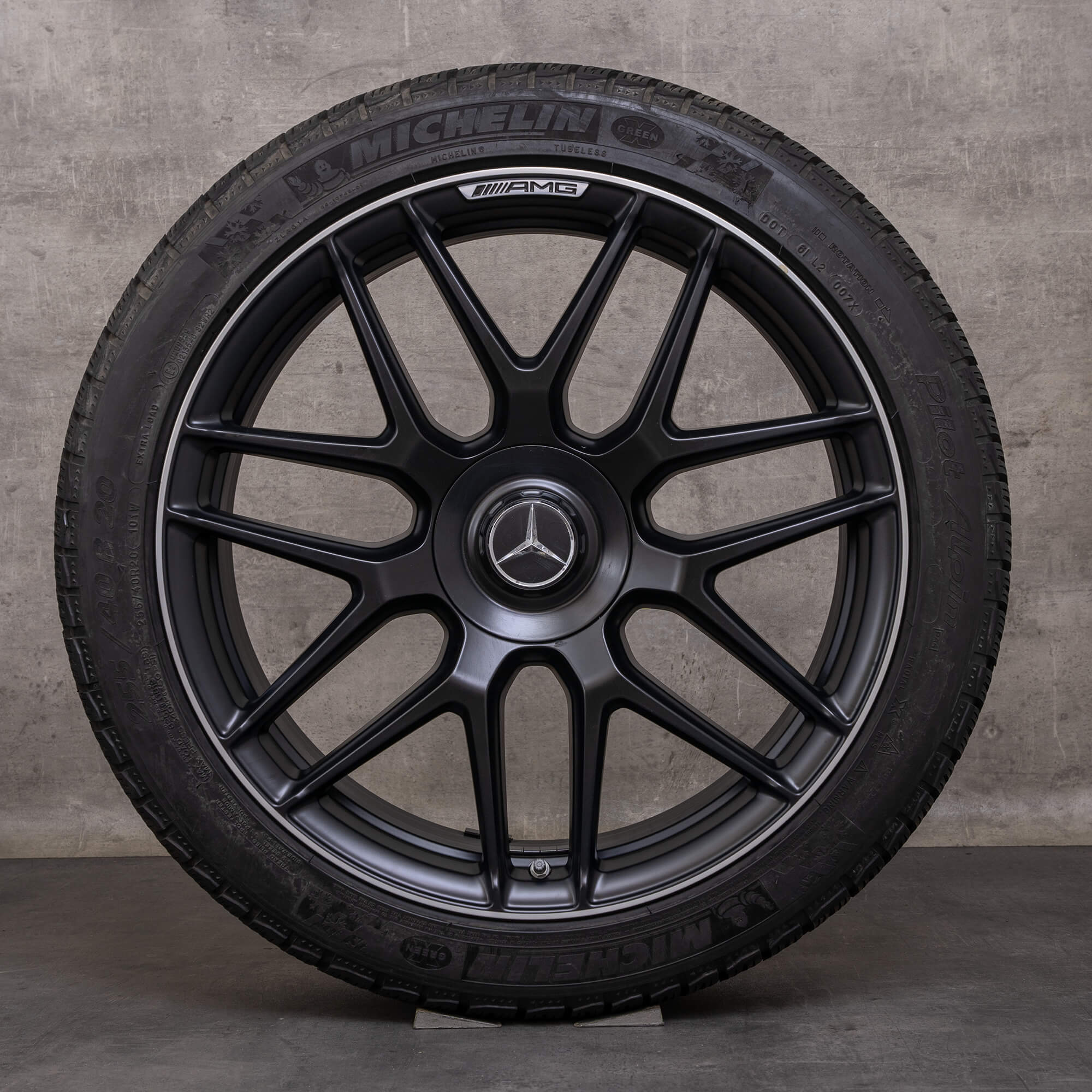 Orijinal Mercedes Benz S-Serisi S63 S65 AMG Winterrder 20 inç W222 A217 C217 Jantlar A2224014200 A2224014300 siyah mat parlak tornalanmış