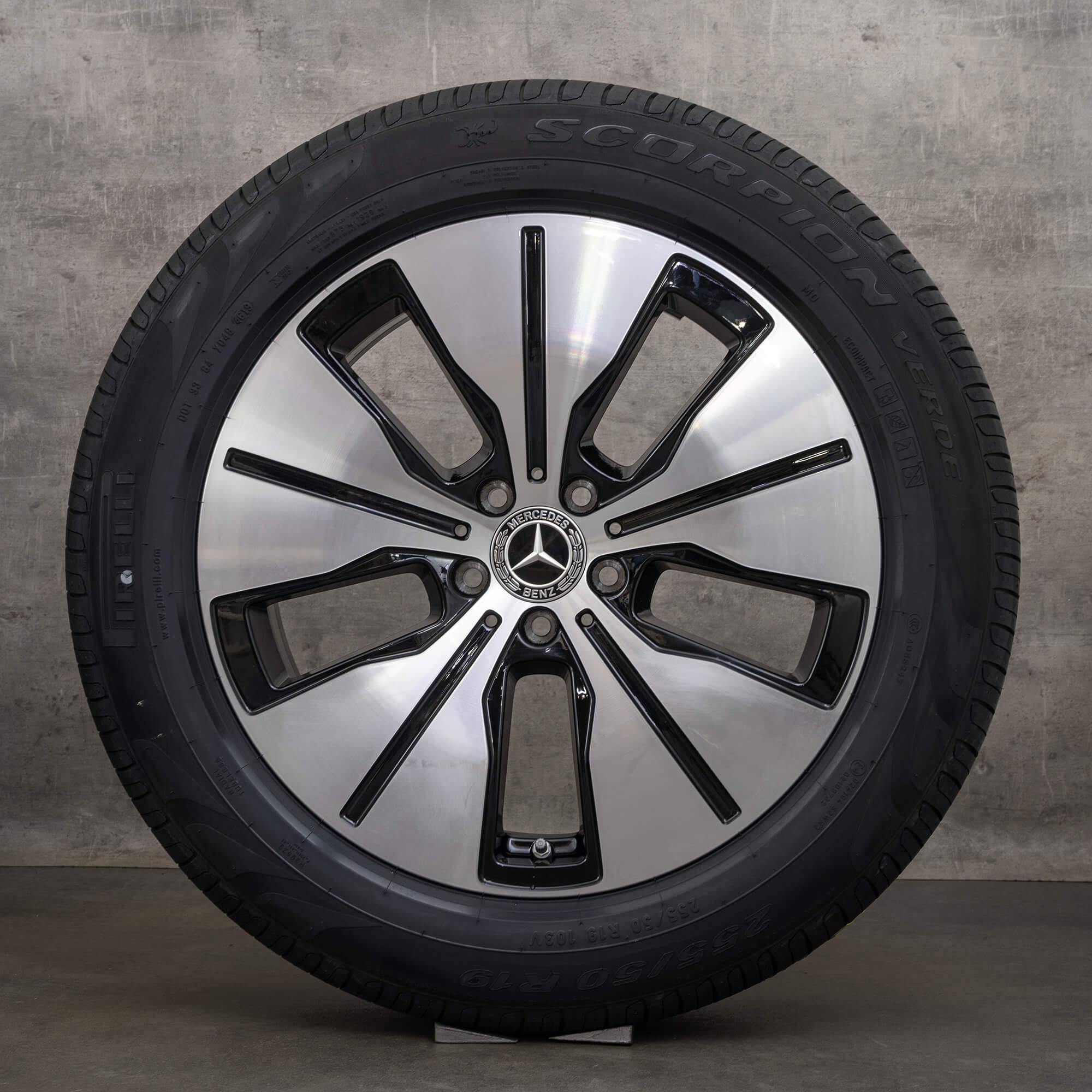 Oryginalne felgi Mercedes Benz EQC 19 cali N293 koła letnie A2934011200 A2934010100 czarne polerowane toczone