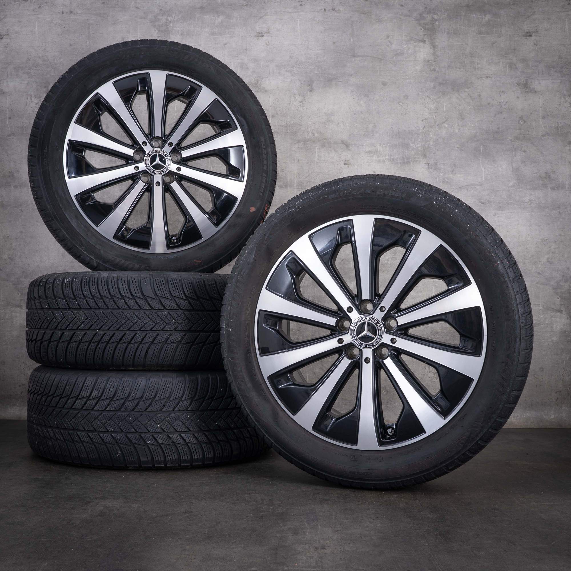 Jante originale Mercedes-Benz GLA GLB roți de iarnă 19 inci H247 X247 cod A2474013100 negre față diamantate
