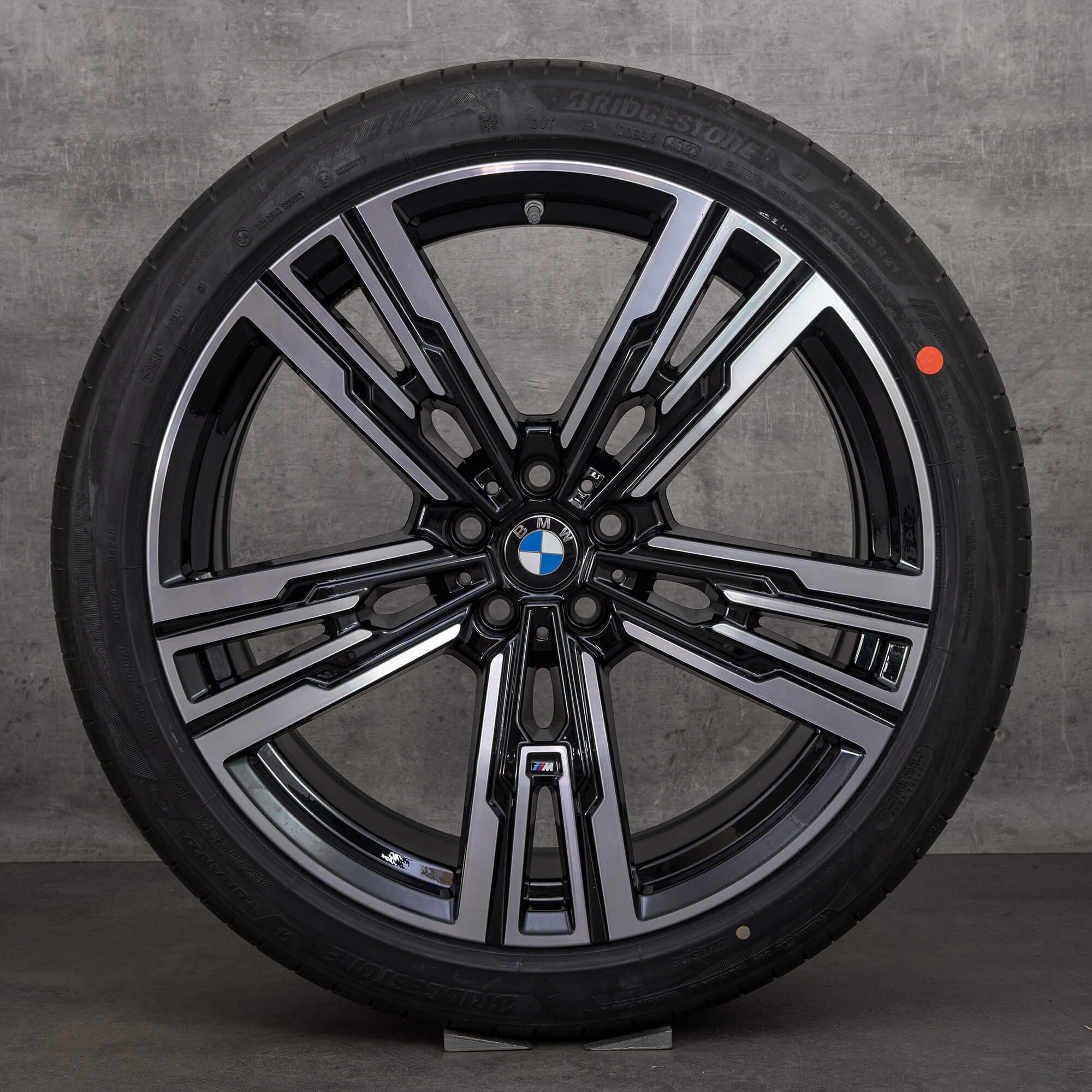 Jantes d'origine BMW Série 7 i7 21 pouces G70 Style été 908 M 5A19DF0 5A19DF1 noir brillant