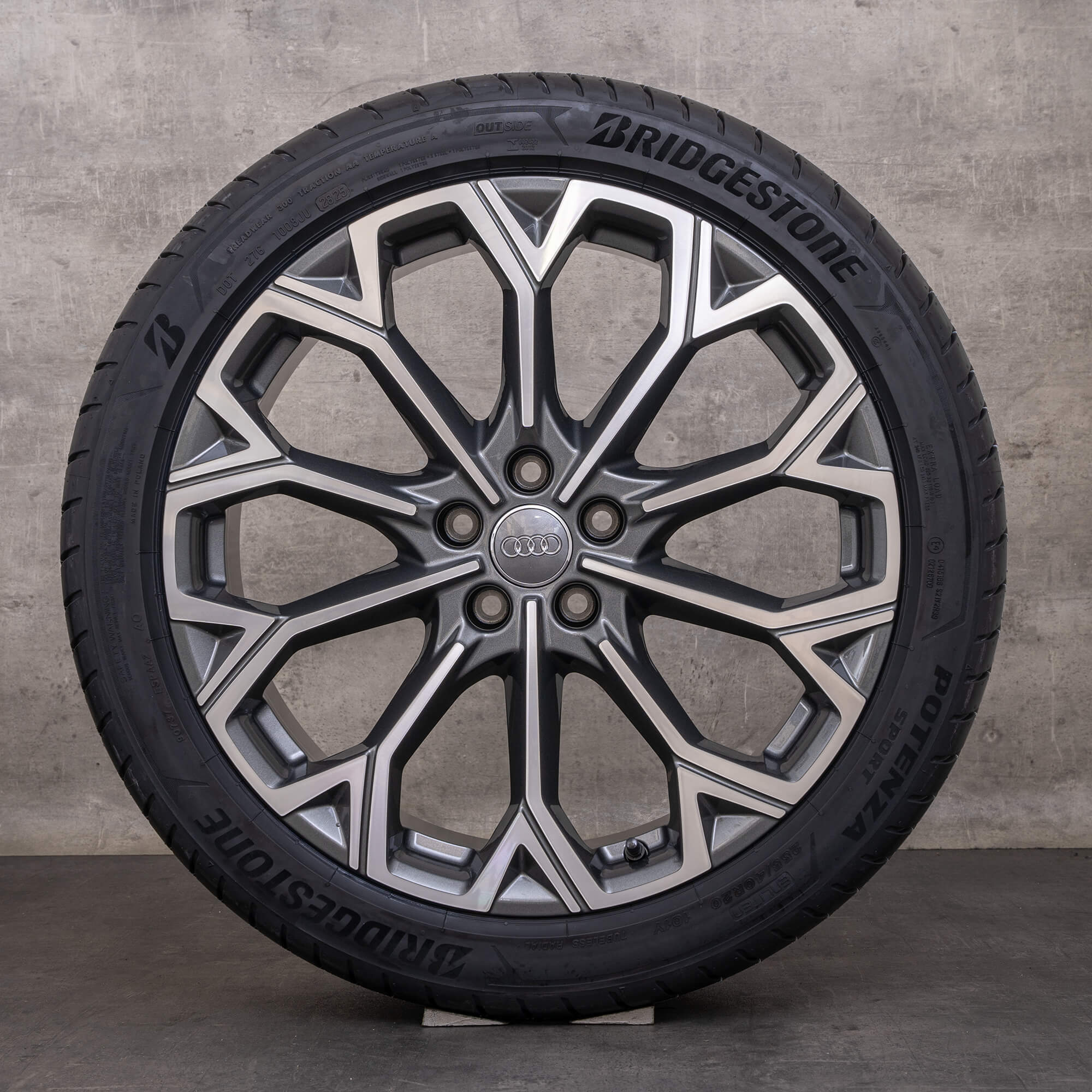 Originale Audi A6 S6 jante 20 inch 4P C8 C9 anvelope vară 4P0601025H gri grafit lucios întoarse NOU