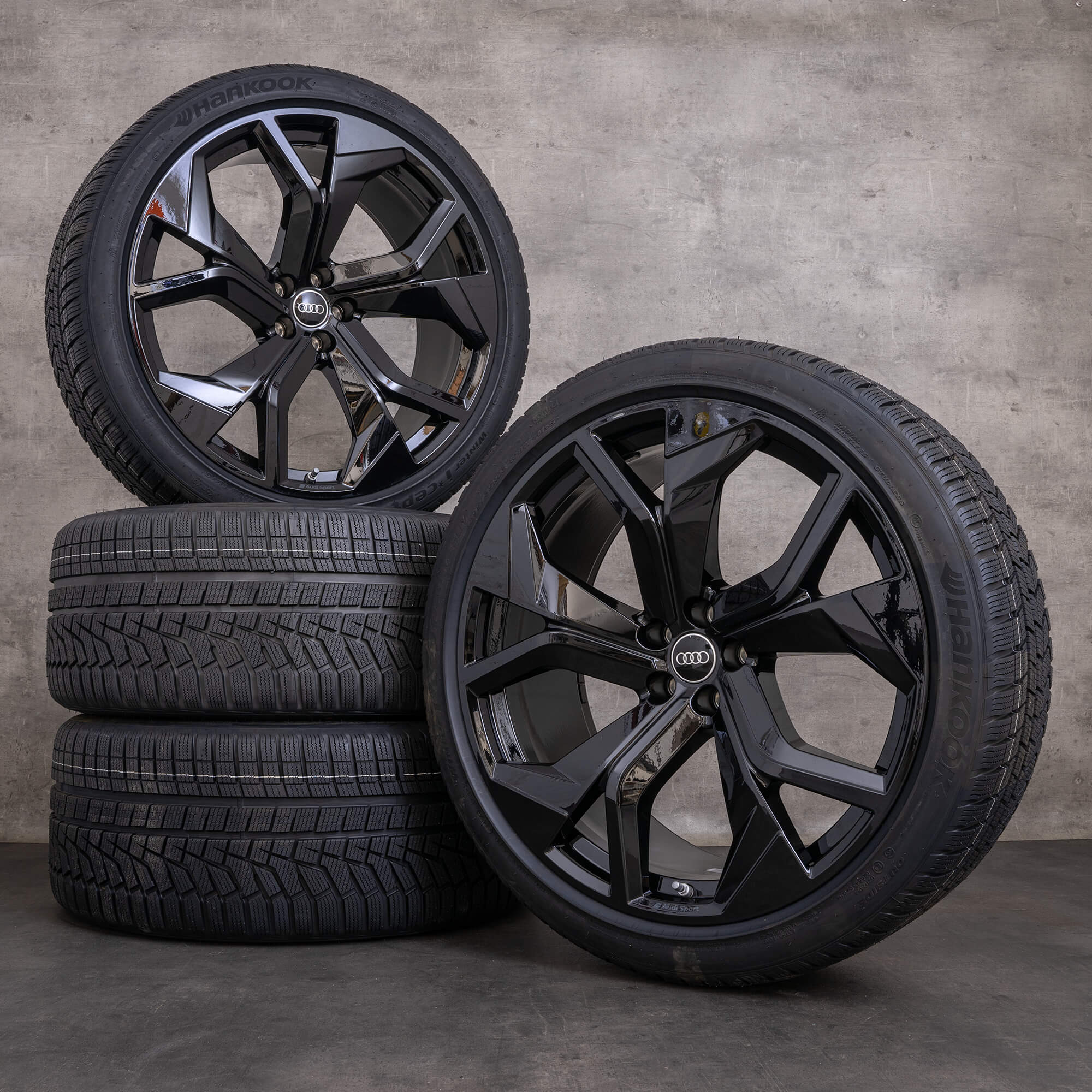OEM Audi RSQ8 winter wheels 23inch 4M8 rims Rotor 4M8601025DC Gloss Black