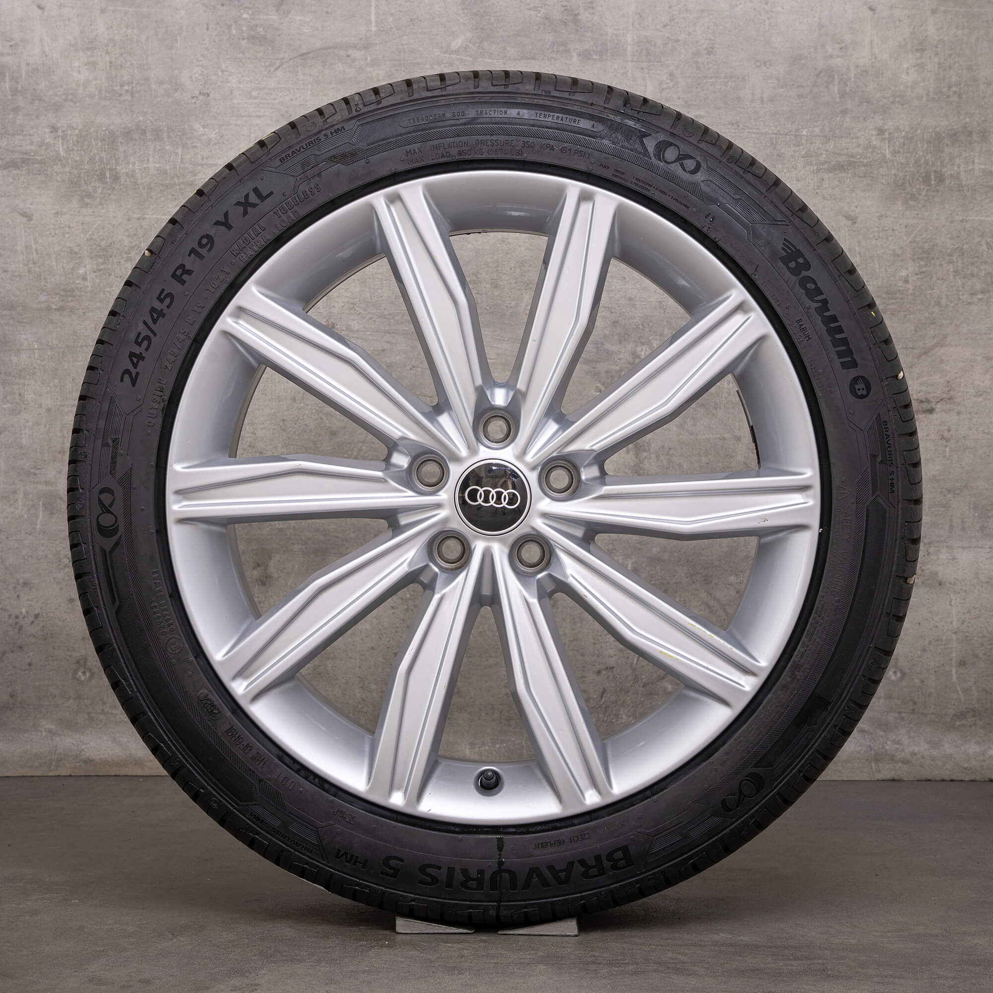 Original Audi A6 S6 Jantes 19 pouces 4K C8 Roues d'été 4K0601025G Dynamik silver