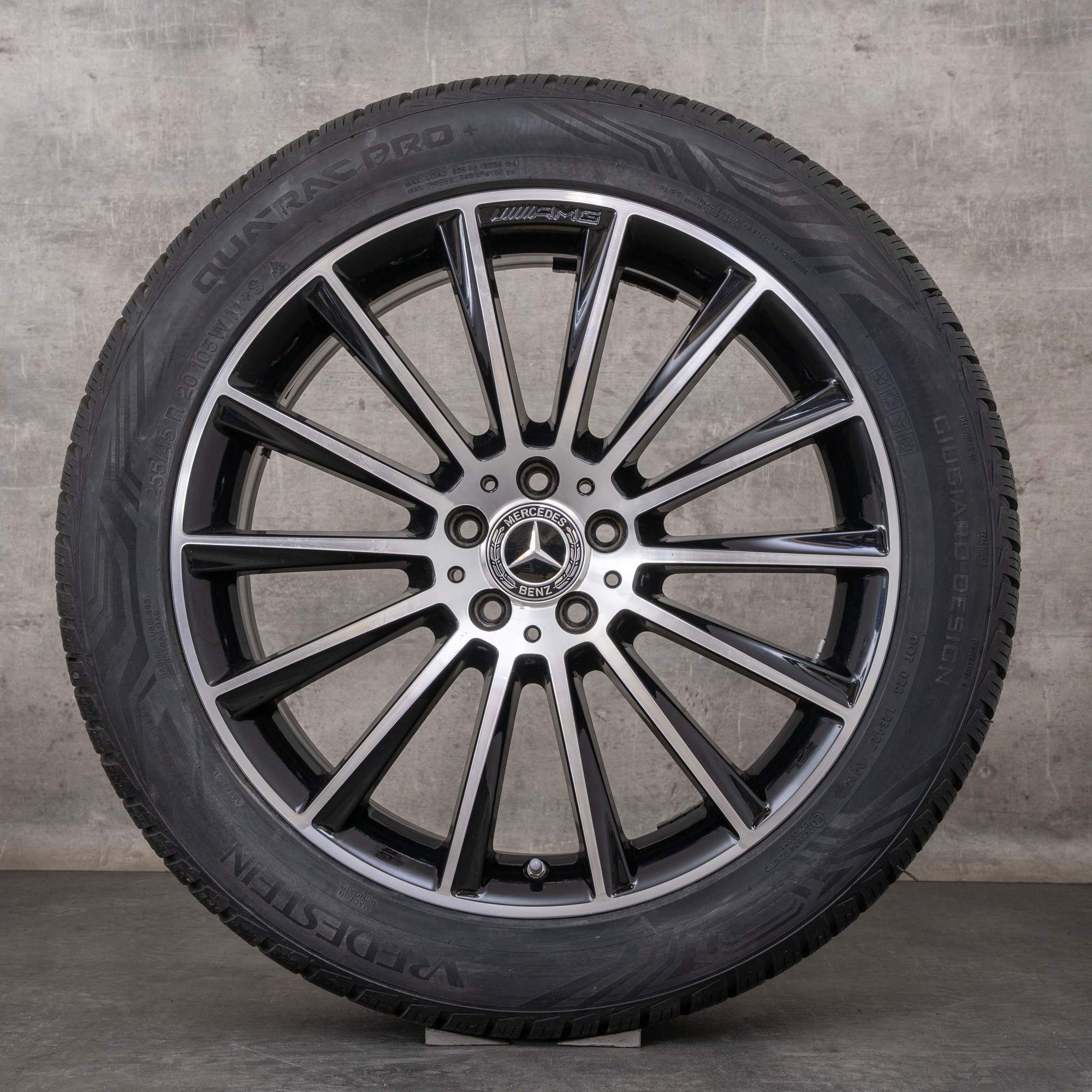 Original Mercedes Benz GLC AMG Felgen 20 Zoll C253 X253 Allwetterreifen A2534011900 schwarz glanzgedreht