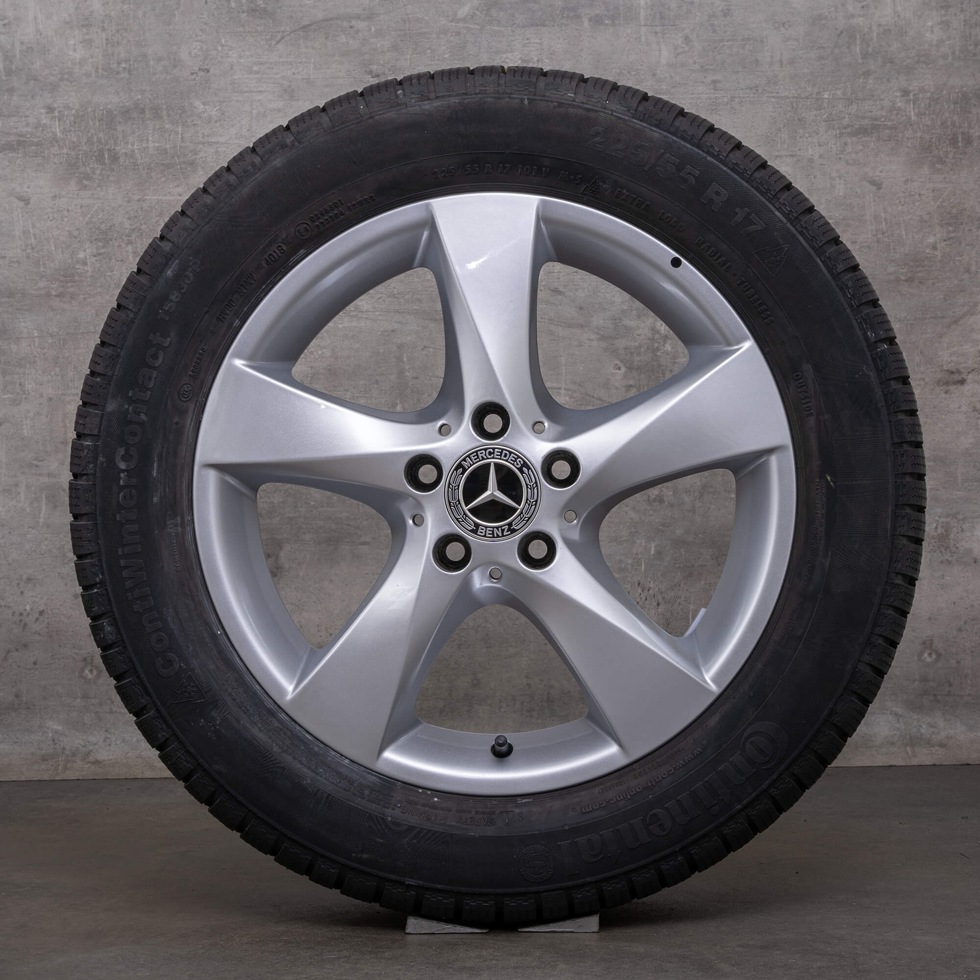 Original Mercedes Benz Classe V roues d'hiver complètes 17 pouces W447 Vito Viano 7 mm jantes A4474012200 argent