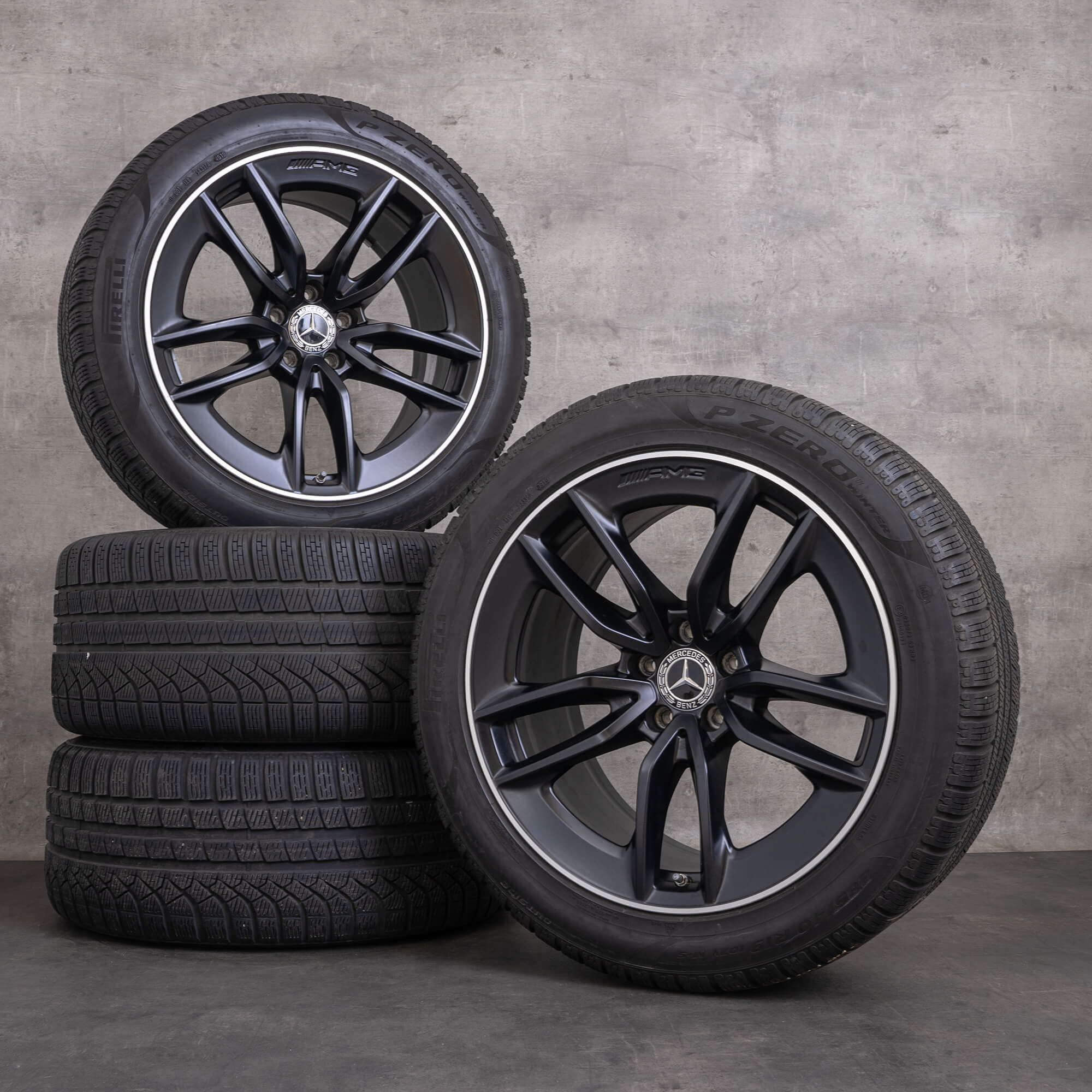 OEM Mercedes Benz GT 43 53 63 & S 4Matic AMG winter wheels 19 inch X290 4-door rims A2904010200 black matt glossy turned