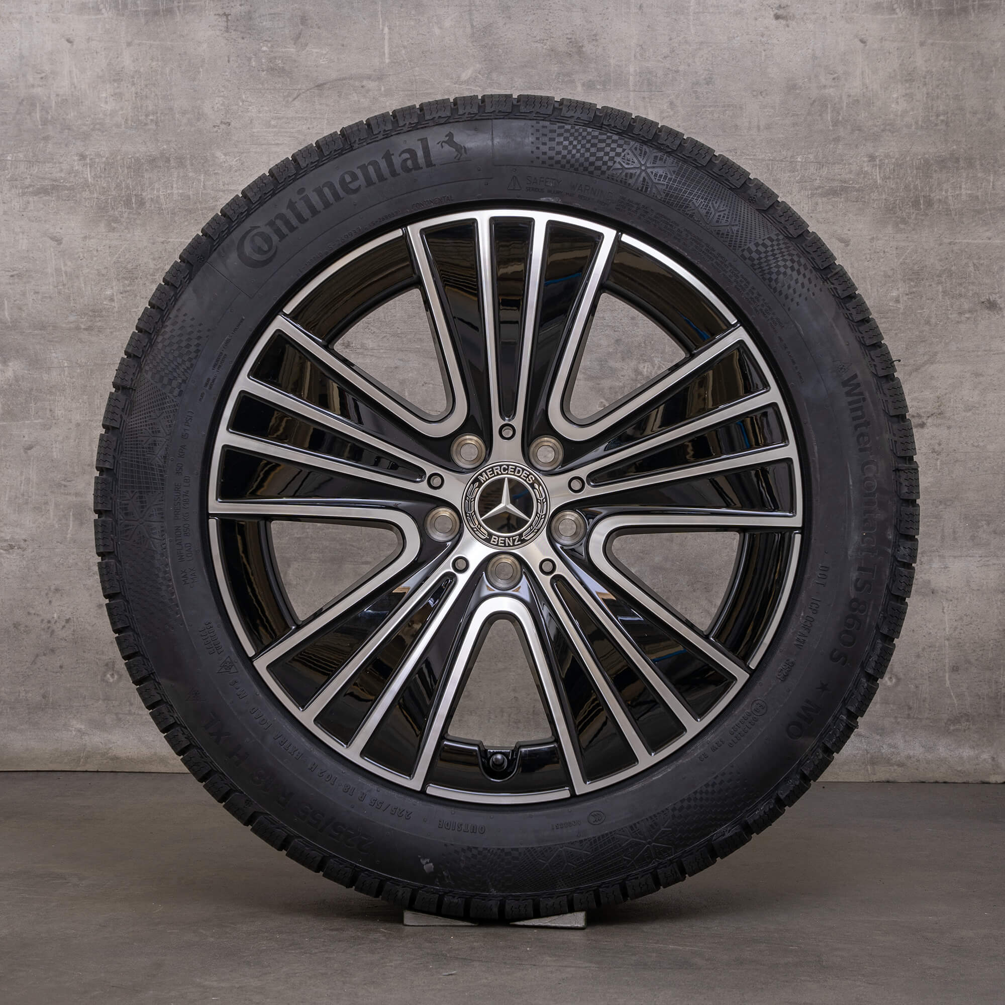 Originele Mercedes E-Klasse winterwielen 18 inch W214 S214 velgen A2144012800 zwart glanzend gedraaid NIEUW